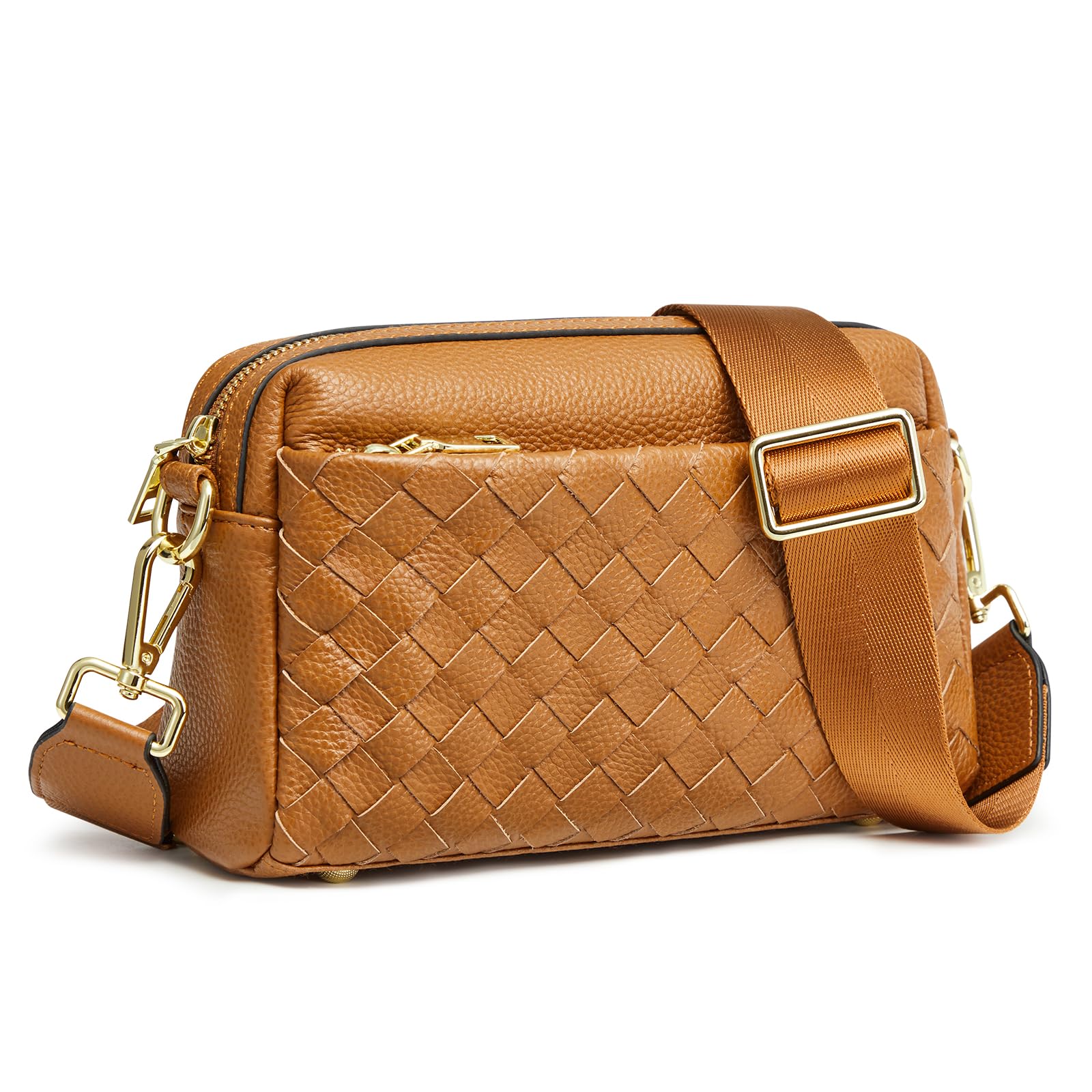 Kattee Woven Leather Shoulder Bag for Women - Crossbody Purse for Daily Use