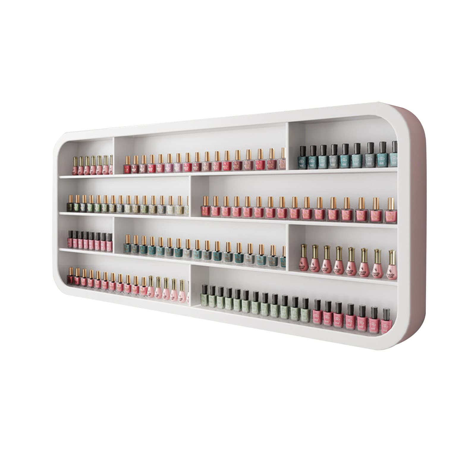 4-Tier White Nail Polish & Lipstick Organizer - Essential Oil & Cosmetics Display Shelf for Salon, Retail Store & Home Storage - Perfect for Nail Polish, Glue & Paint Can Organization