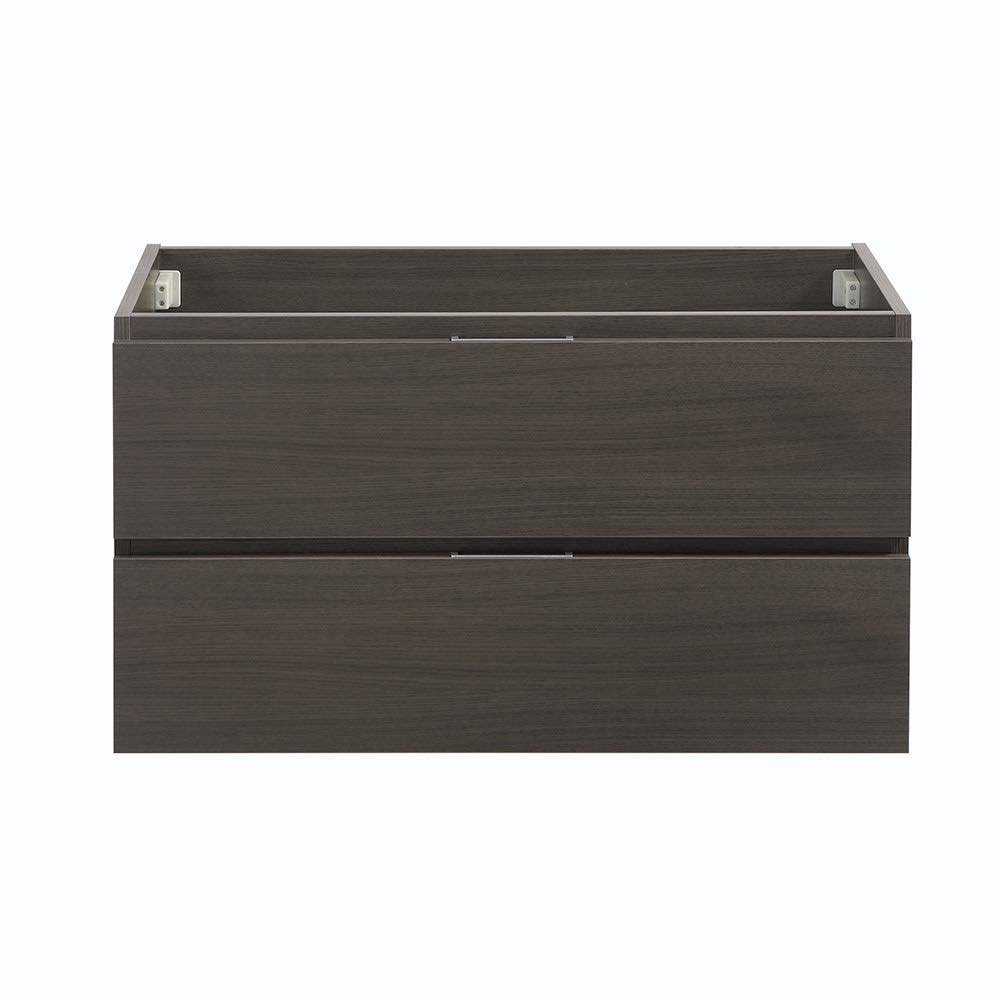 Modern Gray Oak Wall-Mounted Bathroom Vanity 36