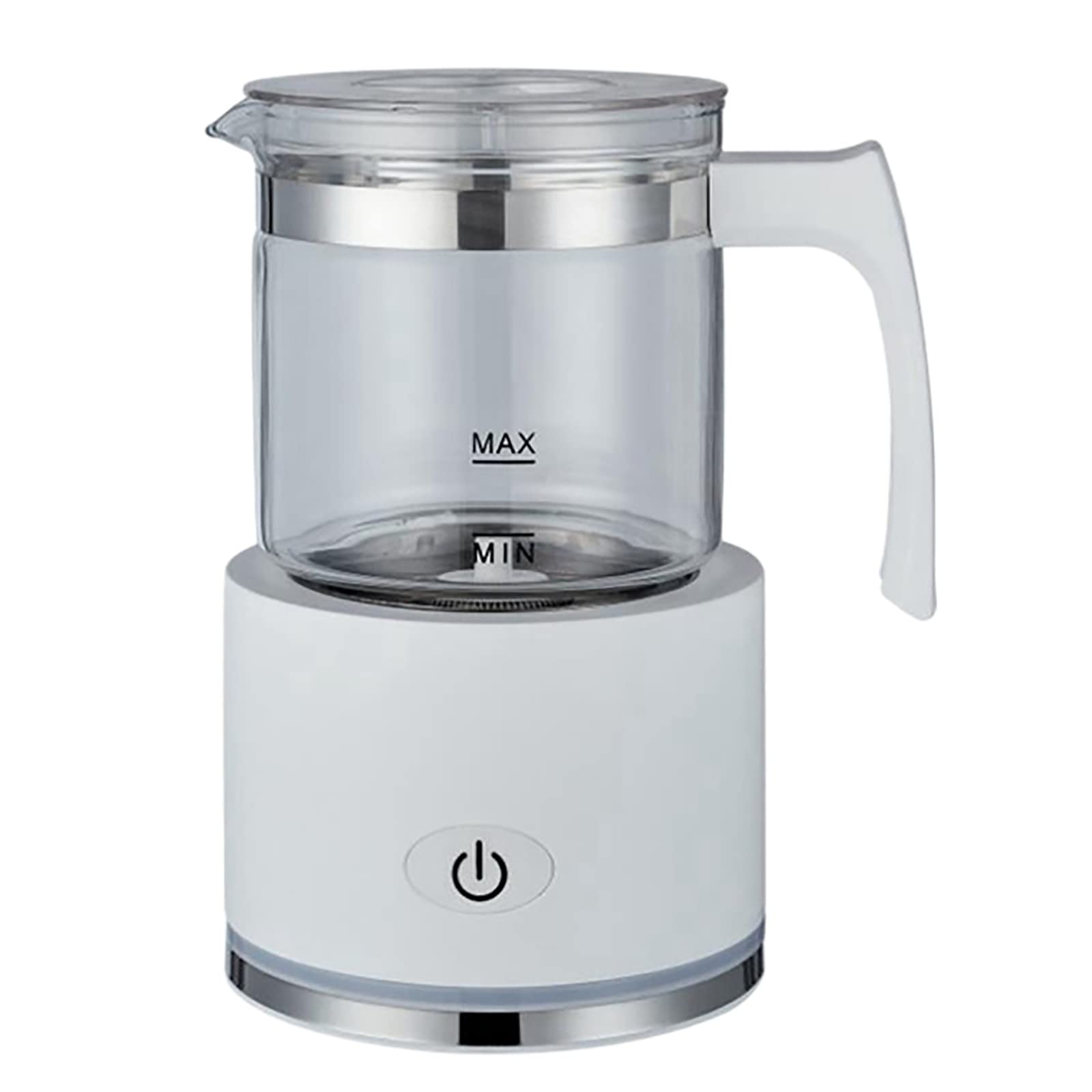 Electric Milk Frother & Steamer - Hot & Cold Function, Detachable Glass Jug, Non-Slip Base for Coffee, Latte, Cappuccino, Hot Chocolate - Perfect for Home Baristas & Coffee Lovers