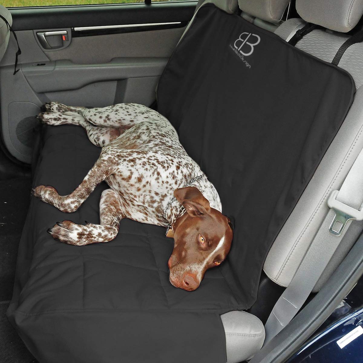 Petego Car Rear Seat Protector for Dogs - Waterproof & Nonslip Pet Seat Cover, Universal Fit for Most Vehicles - Perfect for Road Trips, Pet Travel & Daily Commutes (Anthracite)