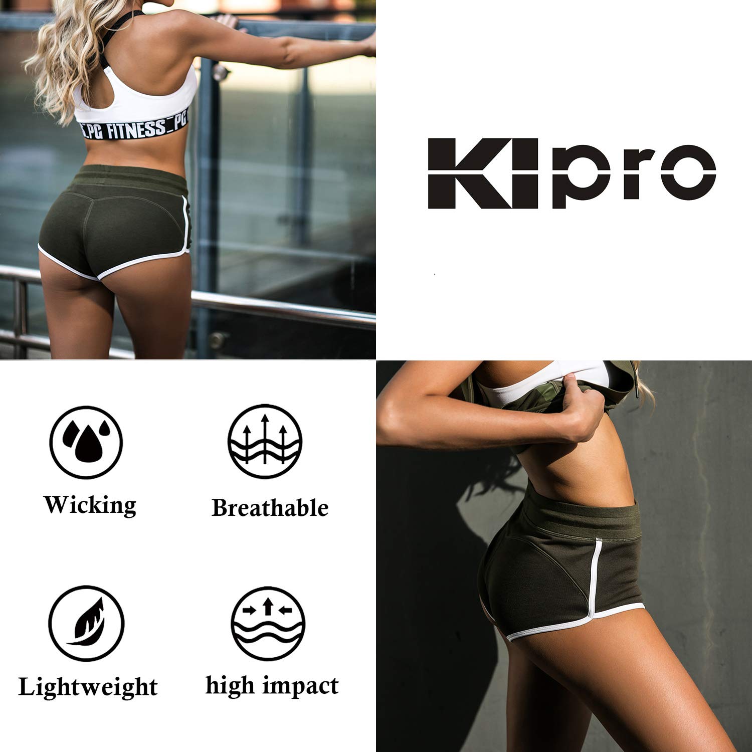Women's High Waisted Workout Shorts - Yoga Running Gym Fitness Shorts for Women - Breathable & Stretchy Activewear for Training, Jogging & Lounge Wear