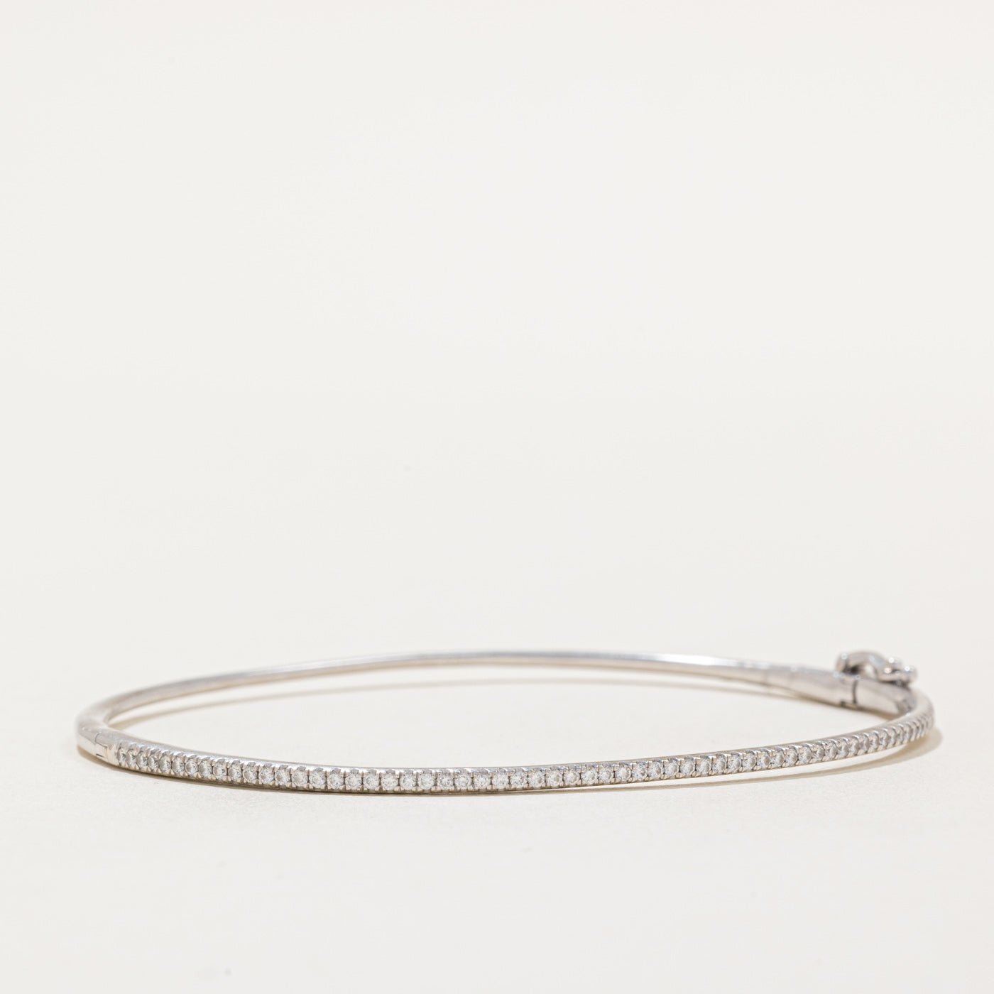 Single Row Diamond Bangle Bracelet 0.58ctw | 7.5 Inches | Elegant Stackable Bracelet for Women | Perfect for Weddings, Anniversaries & Special Occasions