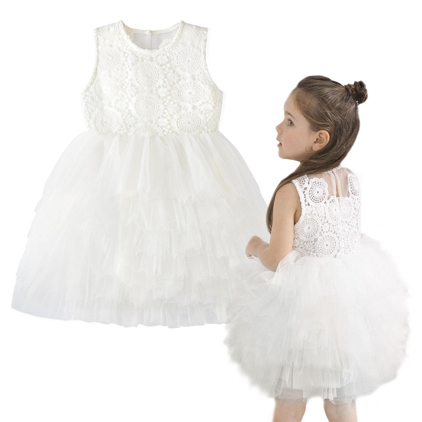 Curipeer Baby Girl Christening Dress - Classic Infant Baptism & Wedding Tulle Dress for Spring Summer | Perfect for Christenings, Weddings & Special Occasions