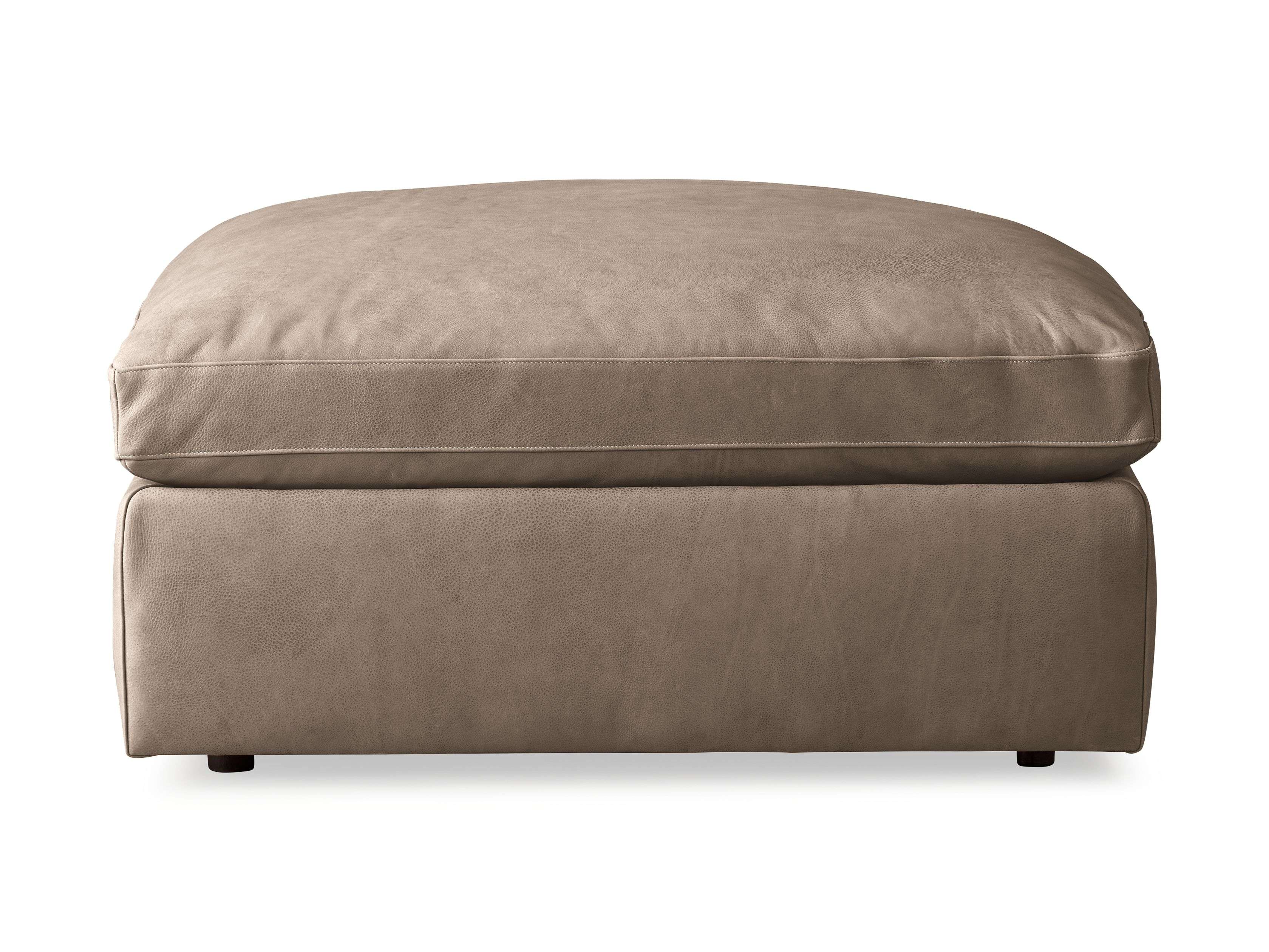 Beale Leather Ottoman - Premium Faux Leather Storage Footrest Pouf with Tufted Design for Living Room, Bedroom & Office