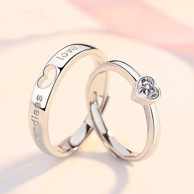 Endless Love Heart Promise Rings for Couples - Sterling Silver 925 Romantic Gift for Her, Wedding, Engagement & Anniversary - Perfect for Valentine's Day & Special Occasions