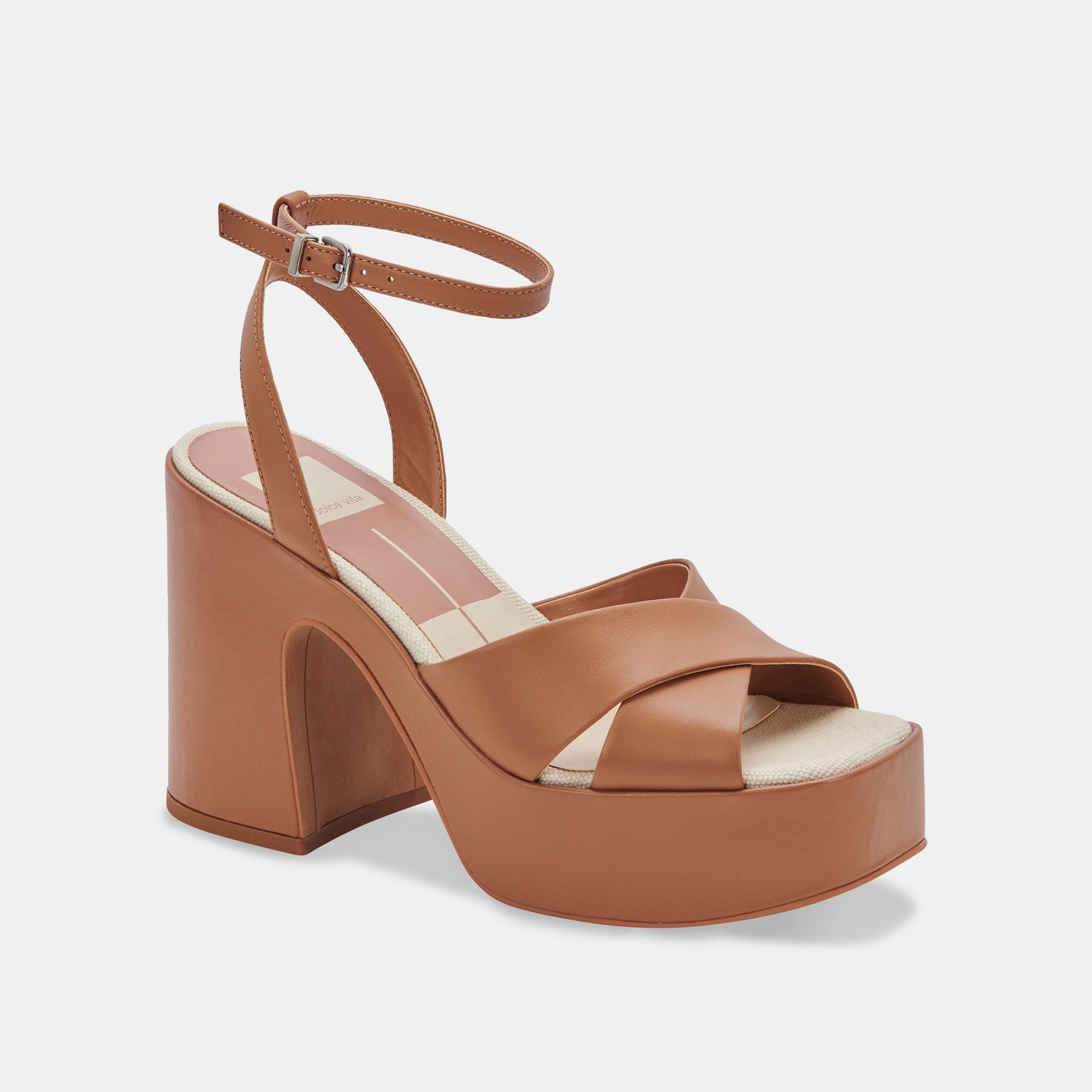 WESSI Women's High Heels in Caramel Leather - Stylish & Comfortable Pumps for Work, Party, and Evening Events