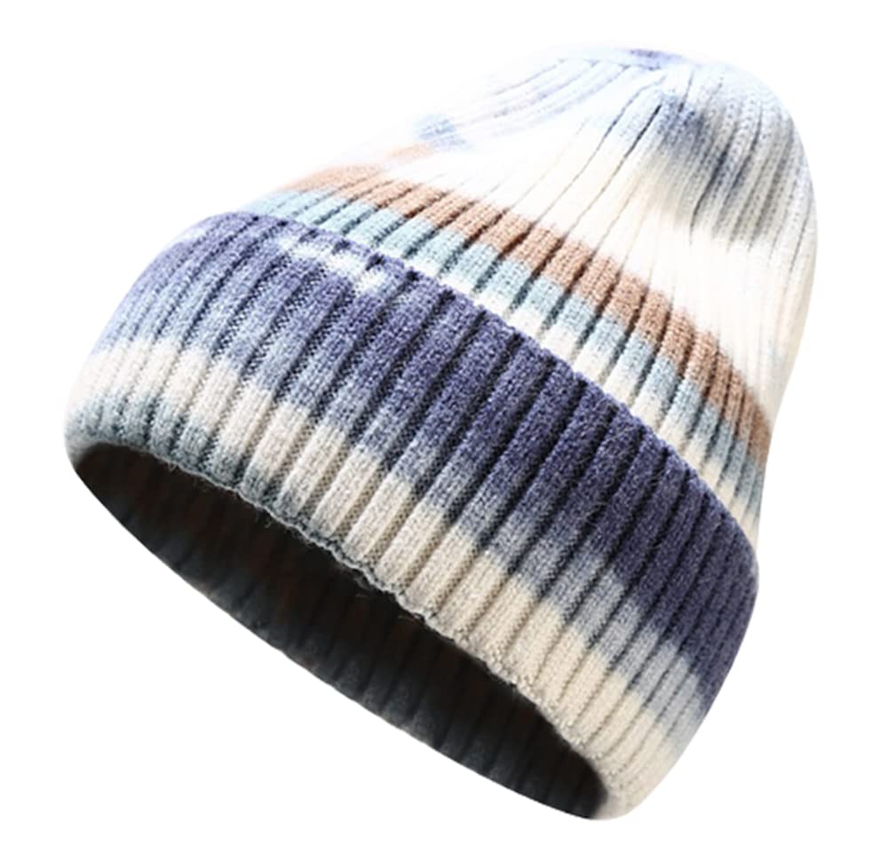 Warm Winter Beanie Hat for Women & Men - Soft Knitted Ribbed Skull Cap, Slouchy Variegated Design for Skiing, Snow Sports & Outdoor Activities | Cozy Cold Weather Accessory