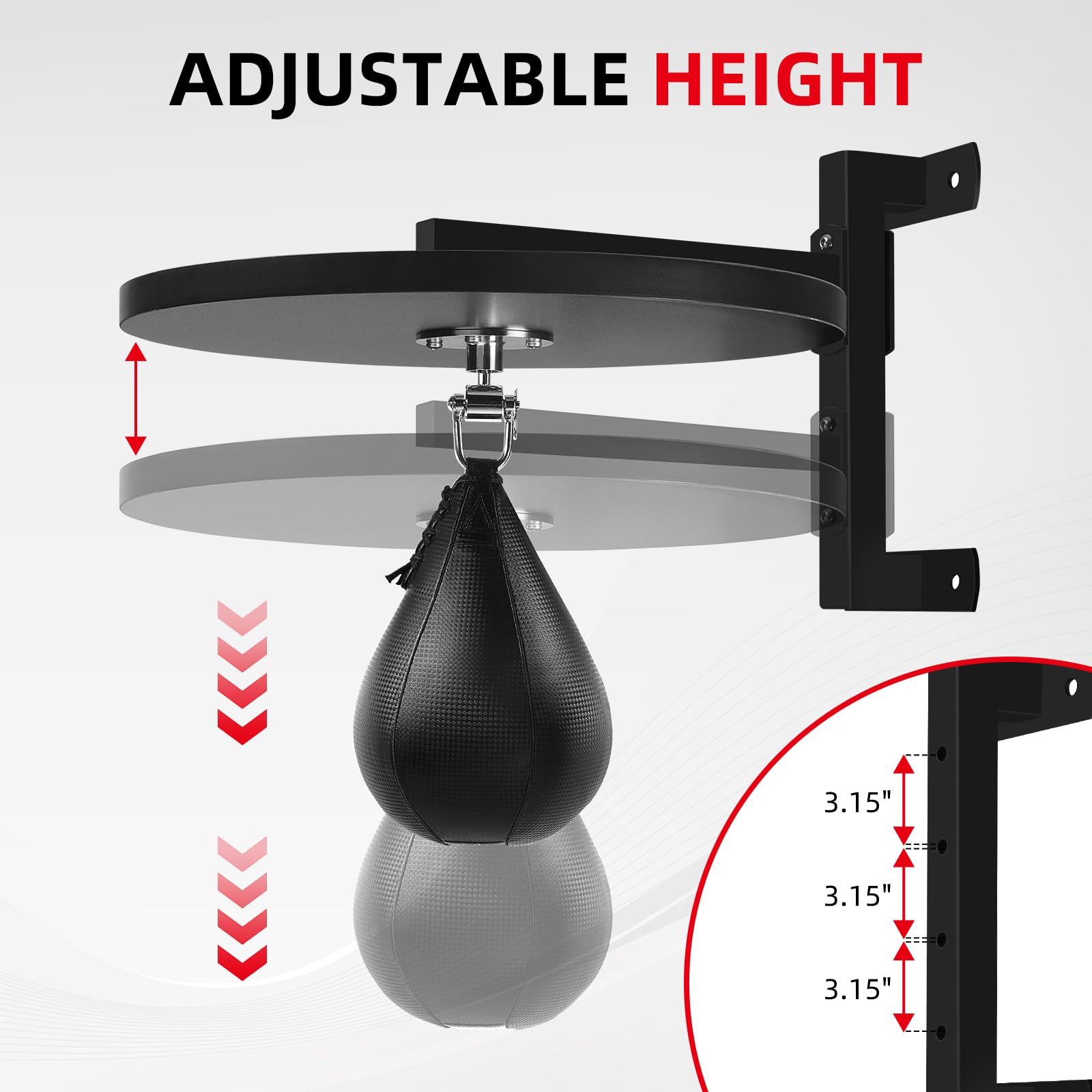 Premium Hardwood Speed Bag Platform Kit - Adjustable Punching Bag Mount with Swivel for Boxing Training & Home Gym Workouts - Perfect for Boxing, MMA, and Fitness Enthusiasts