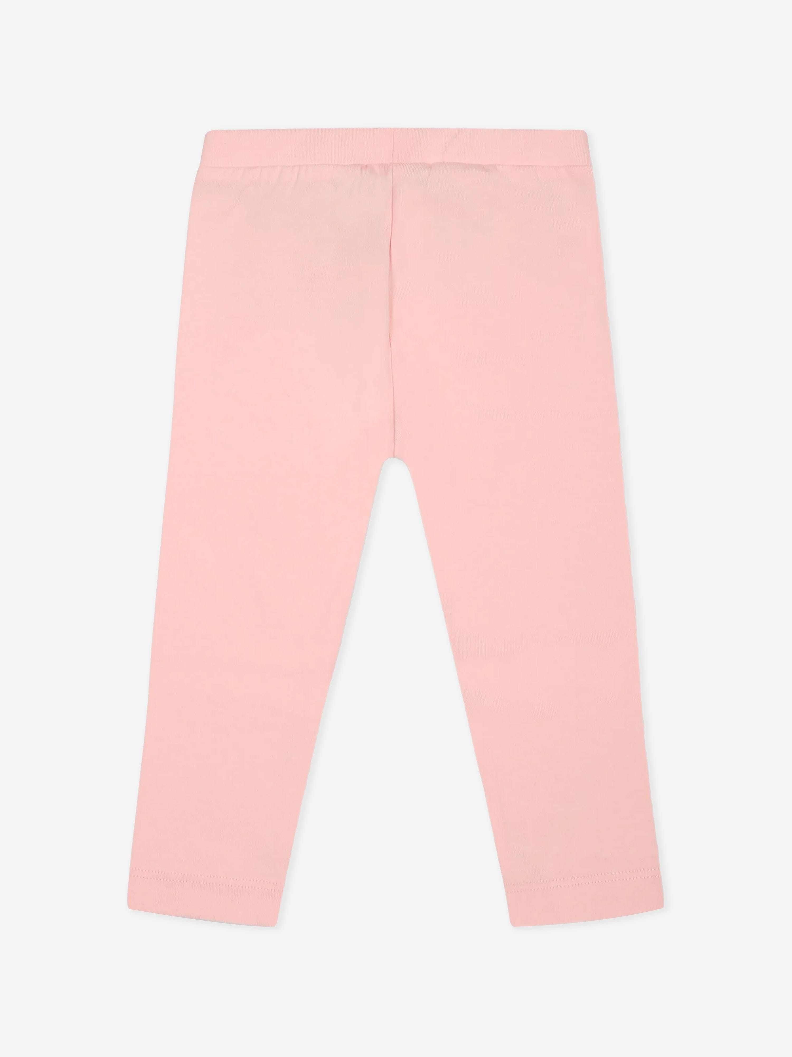 Adorable Pink Teddy Bear Leggings for Baby Girls - Soft & Comfortable Toddler Pants for Playtime, Daycare & Photo Shoots