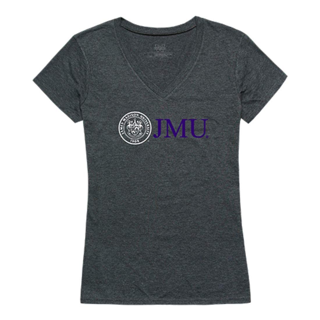 JMU James Madison University Dukes Women's Heather Charcoal T-Shirt - Soft Vintage-Inspired College Tee for Game Day & Alumni Pride