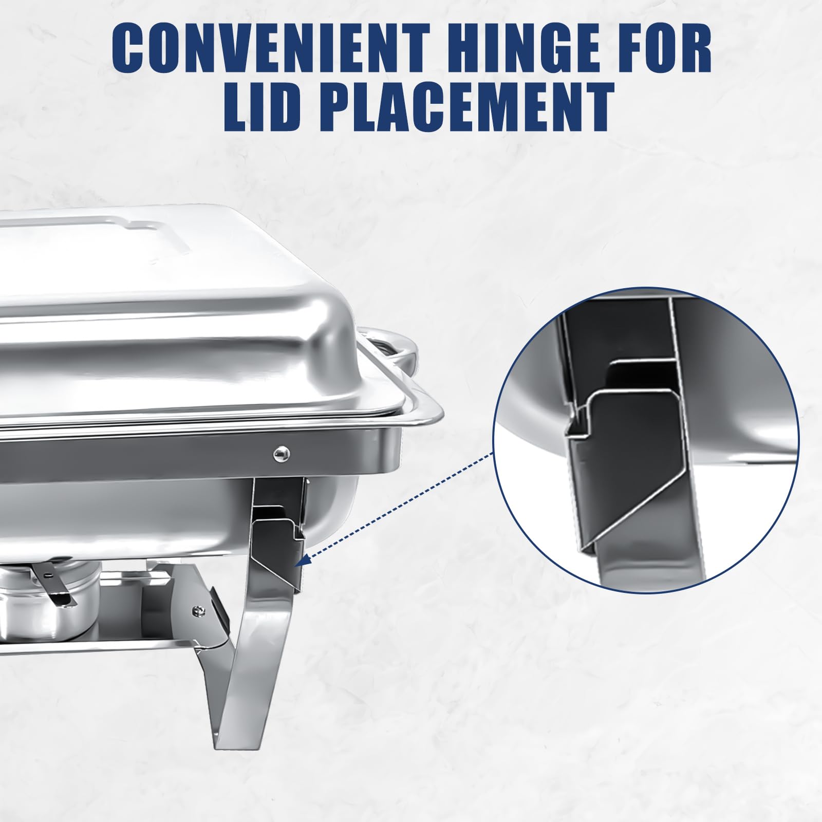 8-Piece Stainless Steel Chafing Dish Buffet Set with Covers & Folding Stand - Food Warmers for Catering, Weddings, Parties & Banquets | Perfect for Buffet Serving, Events & Large Gatherings
