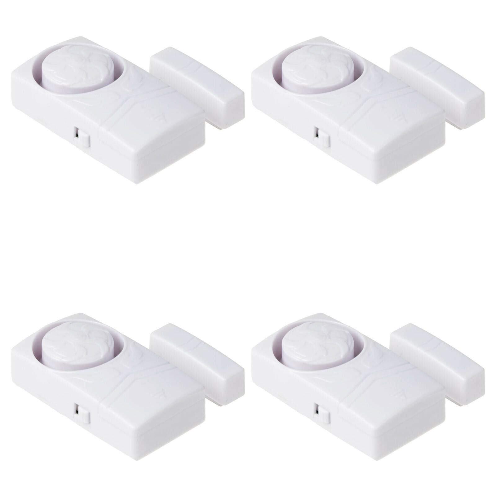 4 Pack Wireless Door and Window Alarm - 110dB Super Loud Magnetic Sensor Security Alarm with Time Delay for Home, Pool, Kids Safety - Anti-Theft Burglar Alarm System for Enhanced Home Security (Ideal for Apartments, Vacation Homes & Childproofing)