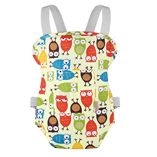 GAGAKU Baby Doll Carrier for Stuffed Animals & Plush Toys - Green Owl Design | Perfect for Kids Pretend Play, Travel & Nursery Storage