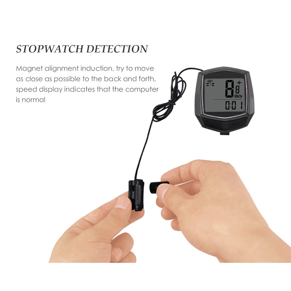 Wireless Waterproof Bike Speedometer & Odometer - LCD Cycling Computer with Backlight for Road/Mountain Bikes - Track Speed, Distance & Time - Perfect for Commuting, Training & Outdoor Adventures (Black)