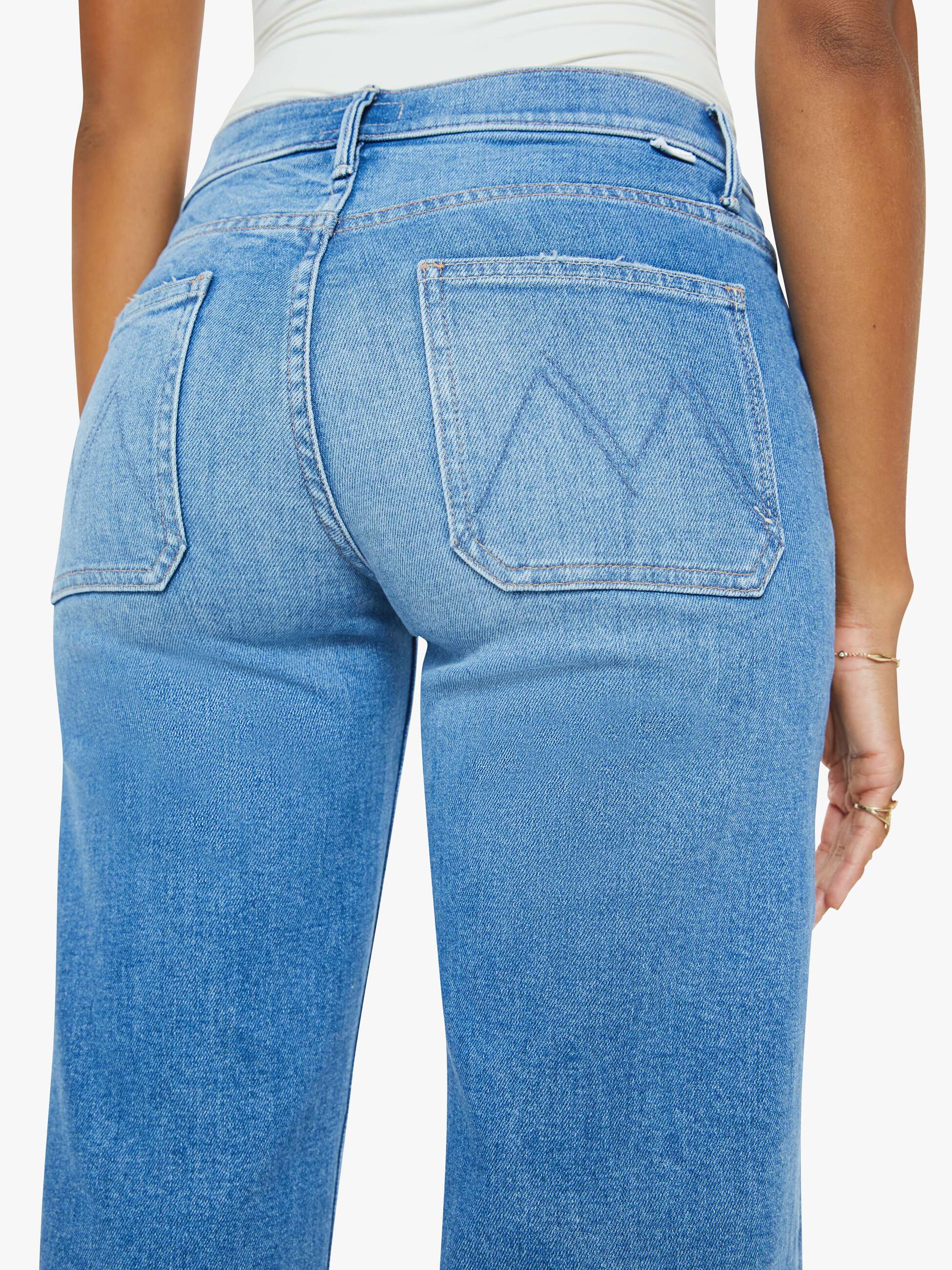 Women's Mid Rise Maven Ankle Jeans with Patch Pockets - Comfortable Stretch Denim Pants for Casual Wear & Everyday Outfits