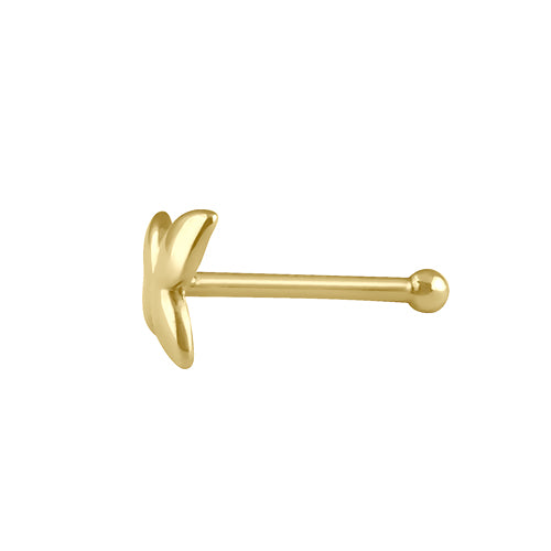 14K Solid Gold Flying Butterfly Nose Stud - Hypoallergenic Nose Ring Piercing Jewelry for Women, Perfect for Everyday Wear, Parties & Special Occasions