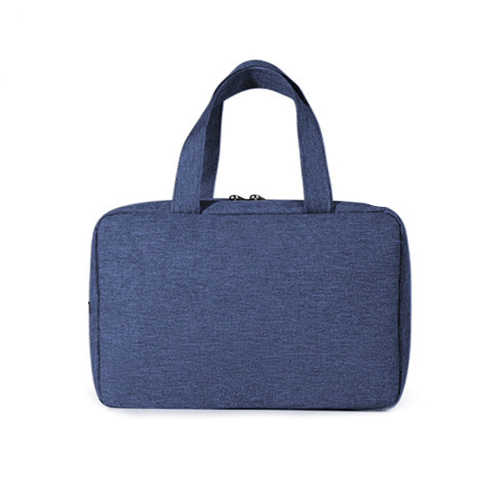 AOKID Waterproof Travel Toiletry Bag for Women & Men - Portable Cosmetic & Makeup Organizer with Wet/Dry Compartments - Navy Blue Folding Toiletry Case for Shampoo, Skincare & Essentials - Perfect for Airplane, Camping & Gym Use