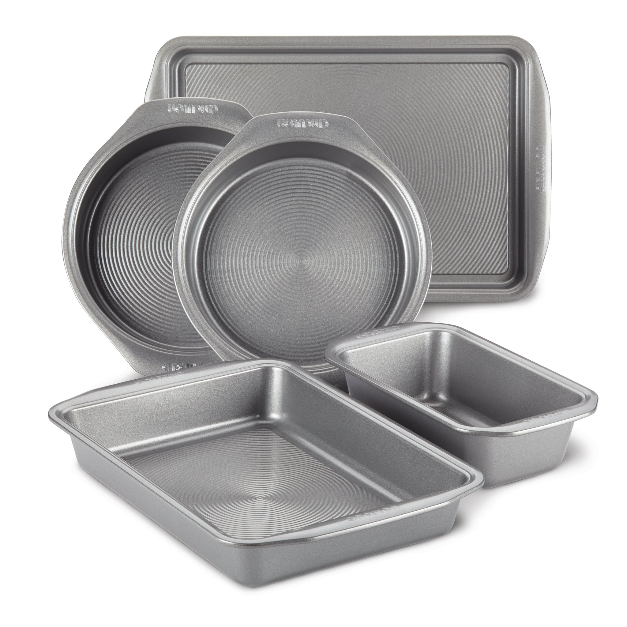 5-Piece Nonstick Bakeware Set - Baking Pans, Cookie Sheets & Cake Pans for Oven - Perfect for Cookies, Cakes, Bread & More - Dishwasher Safe & Easy Clean