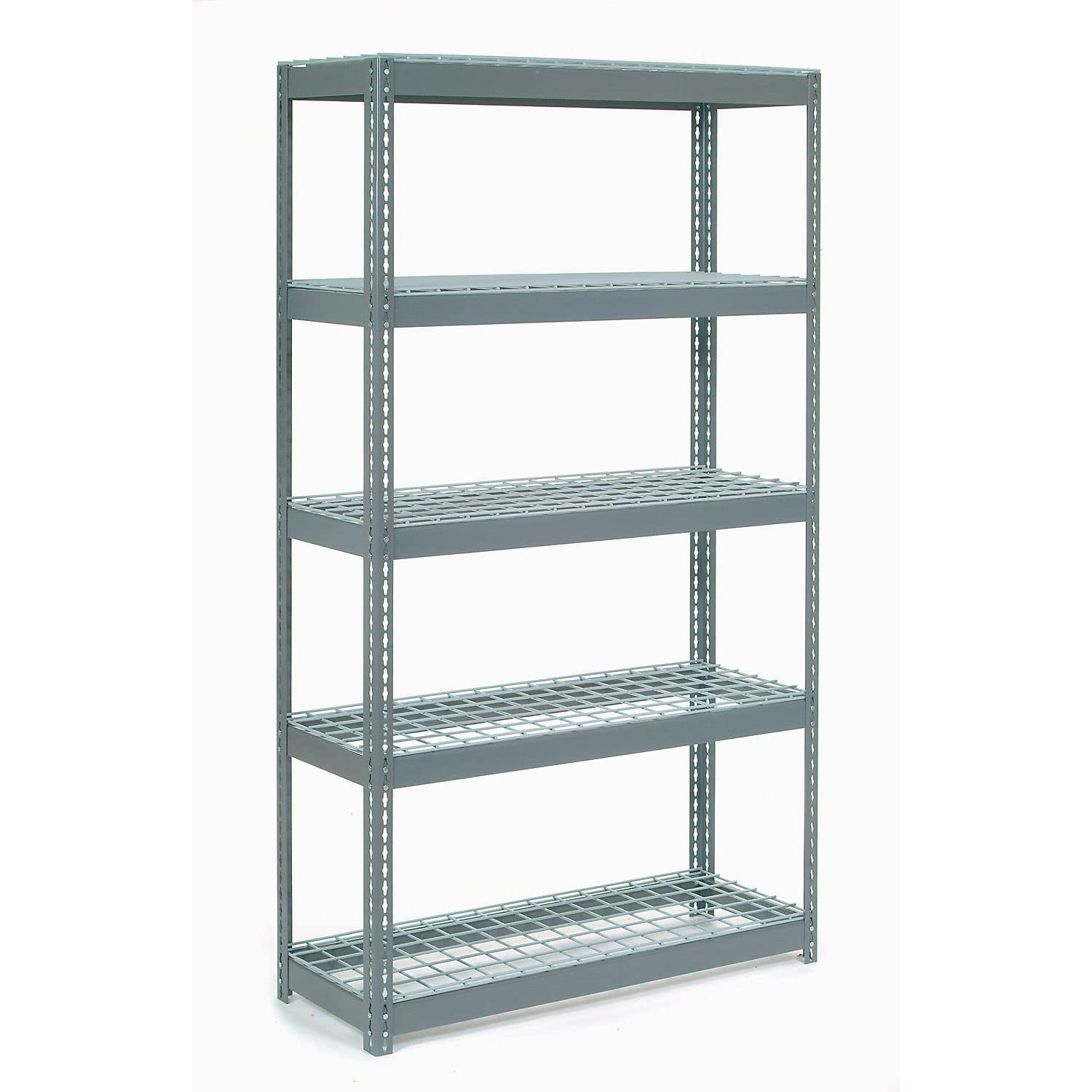 Heavy Duty Boltless Shelving Unit 48x18x84 Inches - 5-Tier Industrial Storage Rack with Wire Shelves for Warehouse, Garage & Home Organization