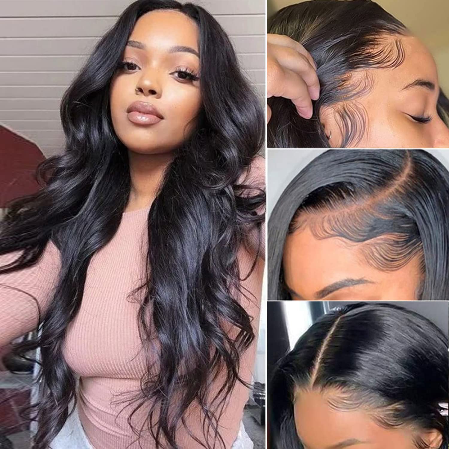 13x6 Lace Front Wigs Human Hair 180% Density Body Wave Brazilian HD Lace Frontal Wig - Pre Plucked Natural Hairline with Baby Hair | Glueless Human Hair Wigs for Black Women (22 Inch) | Perfect for Daily Wear, Parties, Weddings & Special Occasions