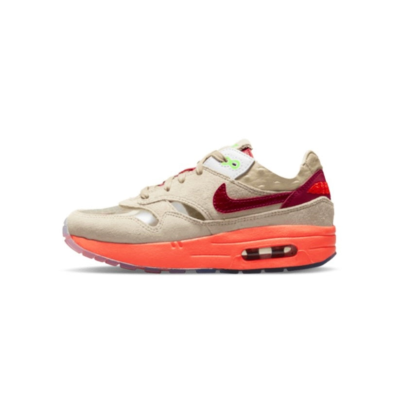 Nike Air Max 1 PS Kids Shoes - Orange Blaze, Deep Red & Tan - Comfortable Sneakers for Boys & Girls - Perfect for School, Play & Everyday Wear