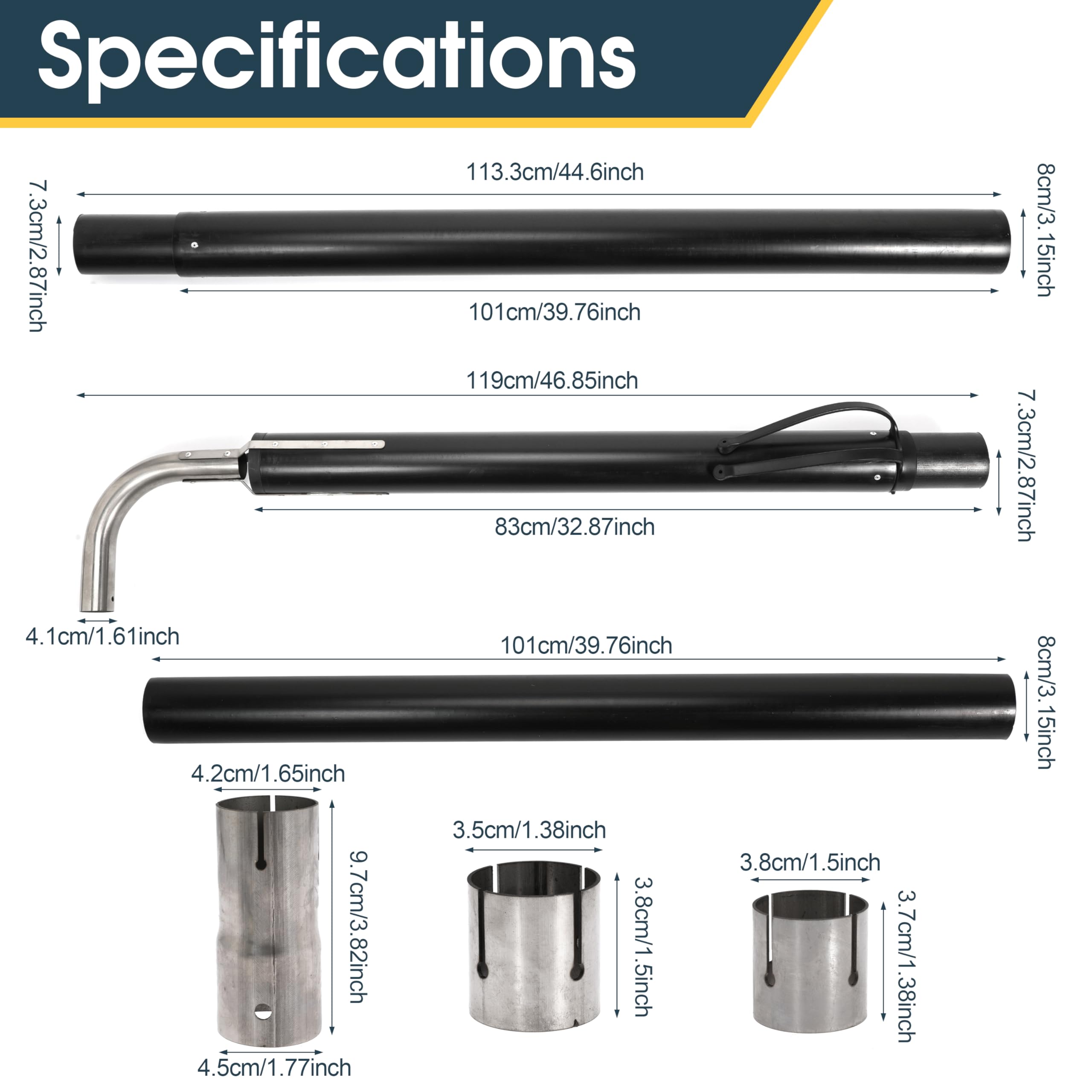 RV Generator Exhaust Extension Kit - Replacement for 44461 Pipe Extension | Durable RV Generator Exhaust Venting System | Perfect for Camping, Boondocking & Outdoor Adventures