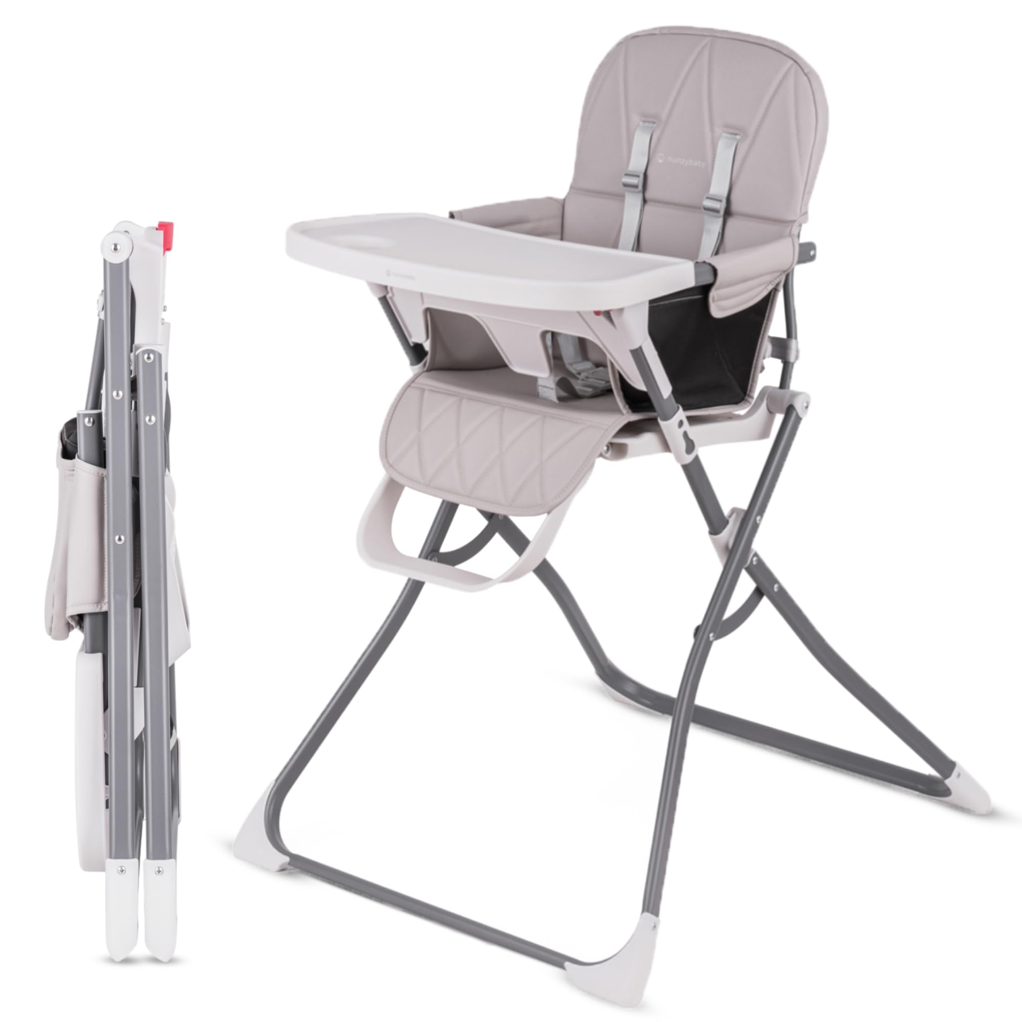 Foldable Baby High Chair with 5-Point Safety Belt | Portable & Collapsible Highchair for Toddlers | Easy to Clean & Space-Saving | Perfect for Dining, Travel & Small Spaces