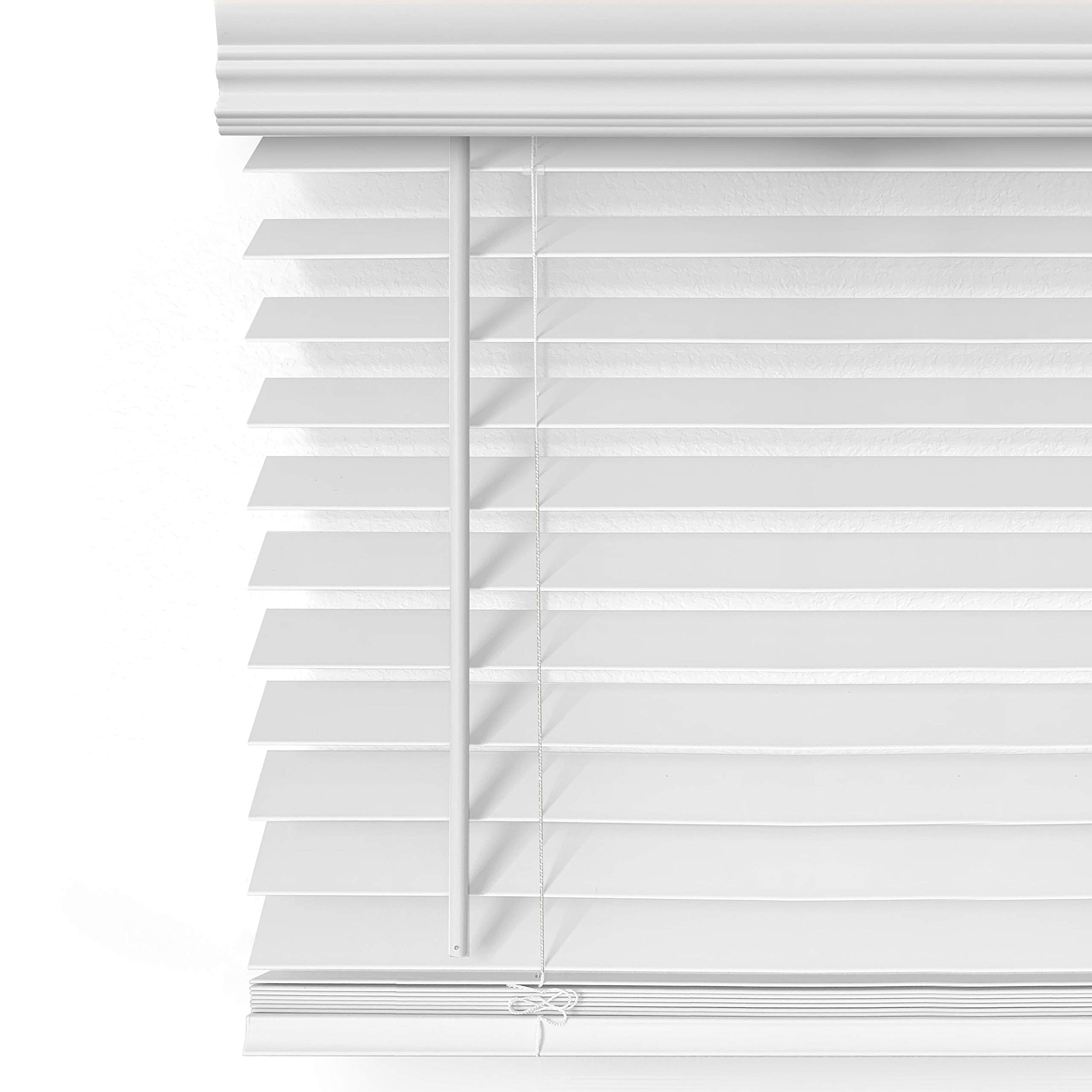 Mood Faux Wood Blinds - 12 Inch Cordless Blackout Window Shades for Home & Office - 2