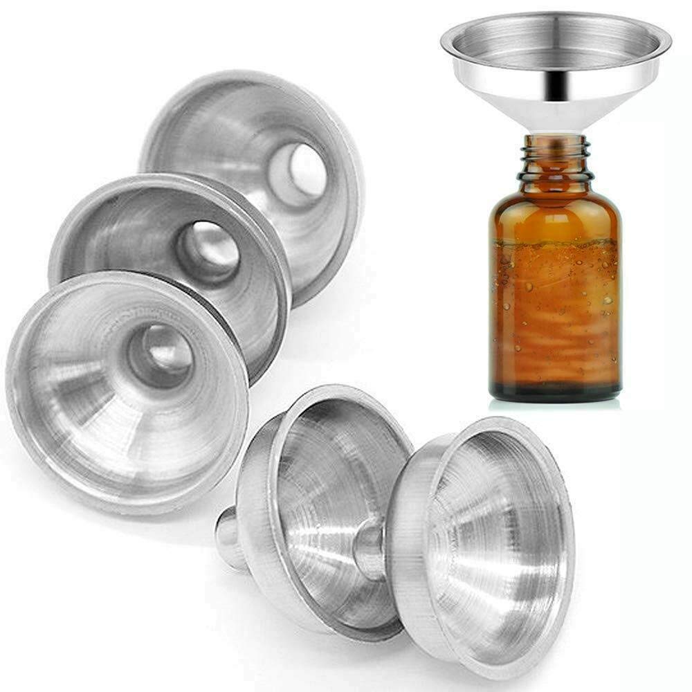 5Pcs Mini Stainless Steel Funnels for Perfume, Essential Oil, Diffuser Bottle & Liquid Transfer - Small Kitchen, Lab, DIY Craft Tools for Precise Pouring