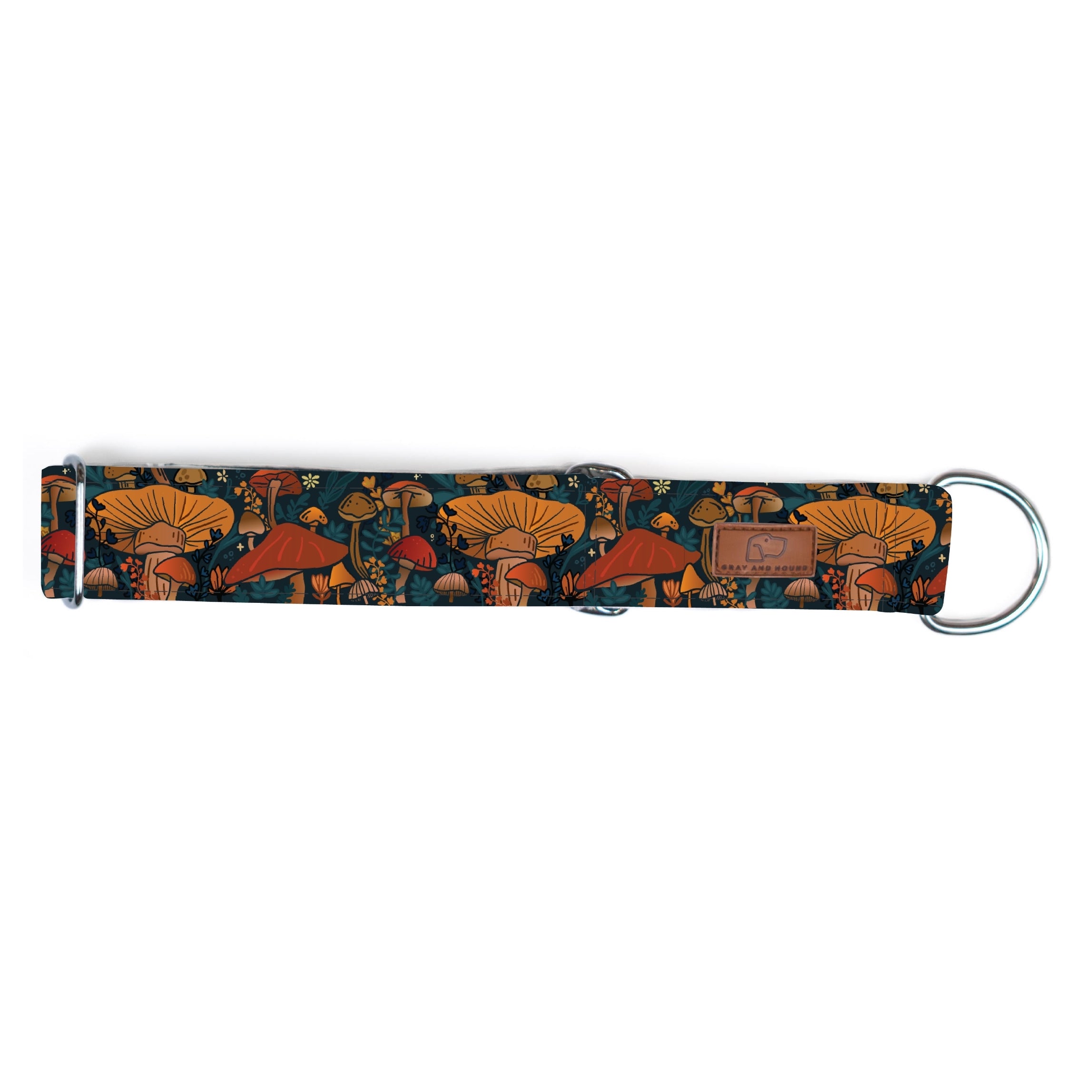 Midnight Mushroom Dog Collar - Adjustable Pet Collar with Reflective Strip for Small Medium Large Dogs - Perfect for Night Walks, Hiking & Outdoor Adventures