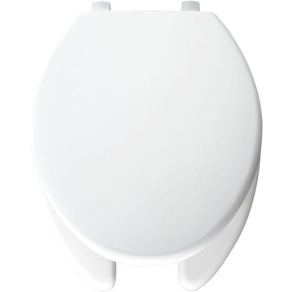 Bemis Just Lift Elongated Open Front Toilet Seat - White 509951 - Comfortable & Hygienic Bathroom Upgrade for Elderly & Disabled Users