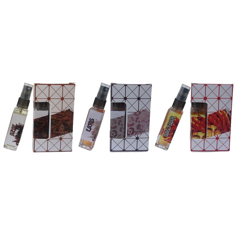 Raro Aroma Luxury Unisex Eau De Parfum Set - 3 x 8ml Pocket Perfume Bottles | Premium Long Lasting Fragrance | Gift for Men & Women | Perfect for Travel, Office & Date Night