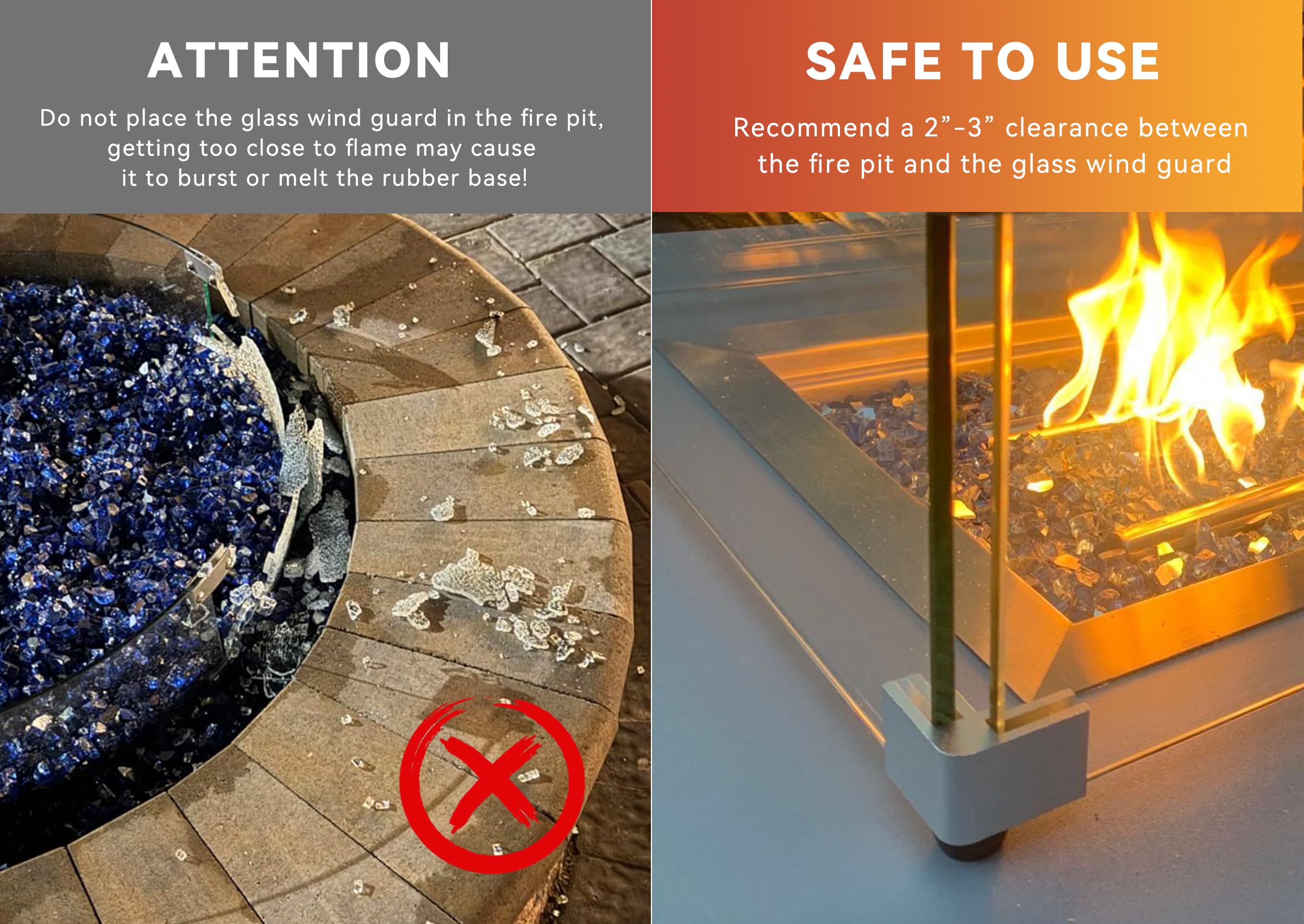 **Skyflame 33 x 7 Inches Tempered Glass Fire Pit Wind Guard – Round Flame Shield for 31” Fire Pit Burner Pans, Fire-Resistant Windscreen Set – Perfect for Patio, Backyard, and Outdoor Gatherings**