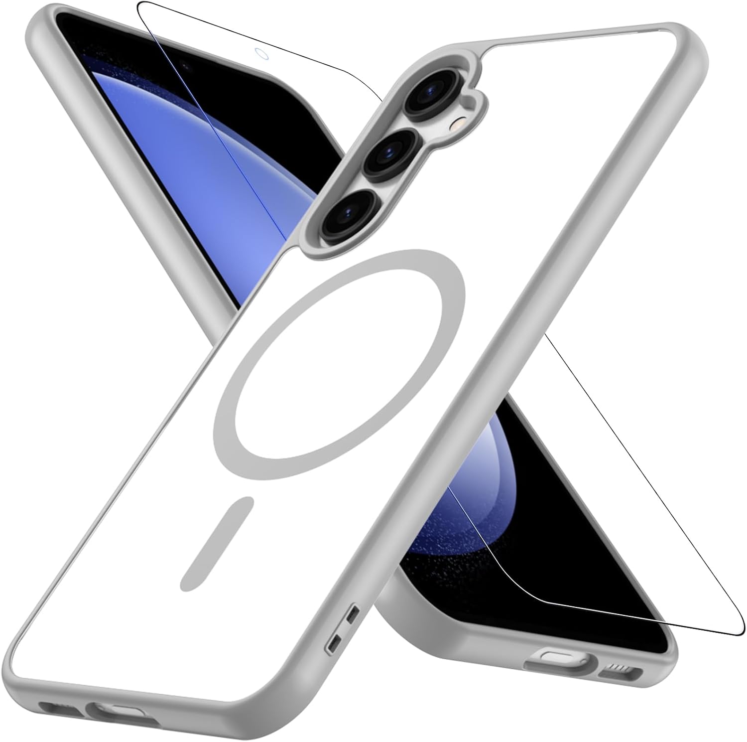 Samsung Galaxy S25 Ultra Tempered Glass Screen Protector with Slim Bumper Case - Shockproof Full-Body Protection for Work, Travel & Outdoor Activities