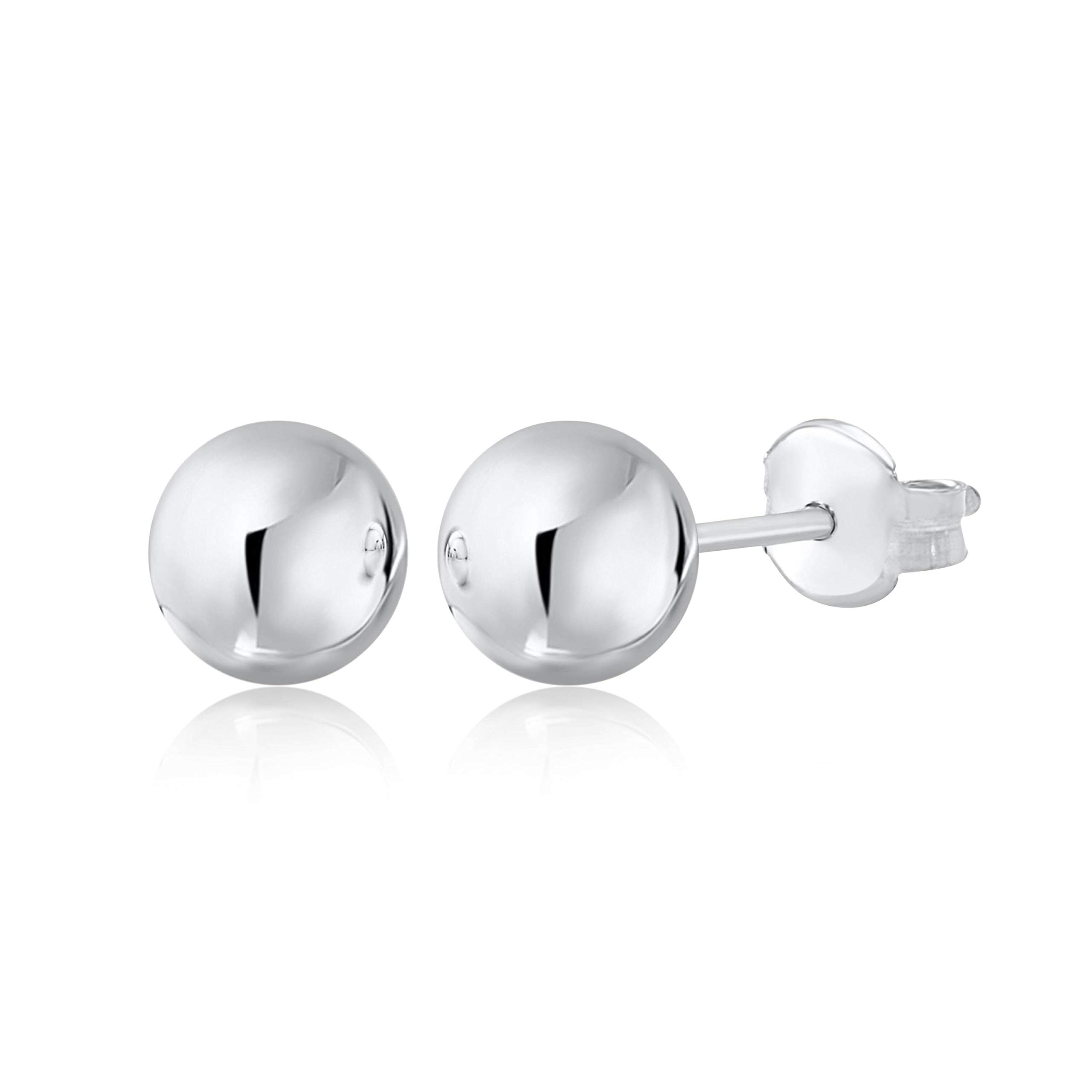 10K & 14K Gold Ball Stud Earrings for Women - Hypoallergenic Nickel Free | 5mm to 12mm Sizes | White, Yellow & Rose Gold Options | Perfect for Everyday Wear, Gifts & Special Occasions