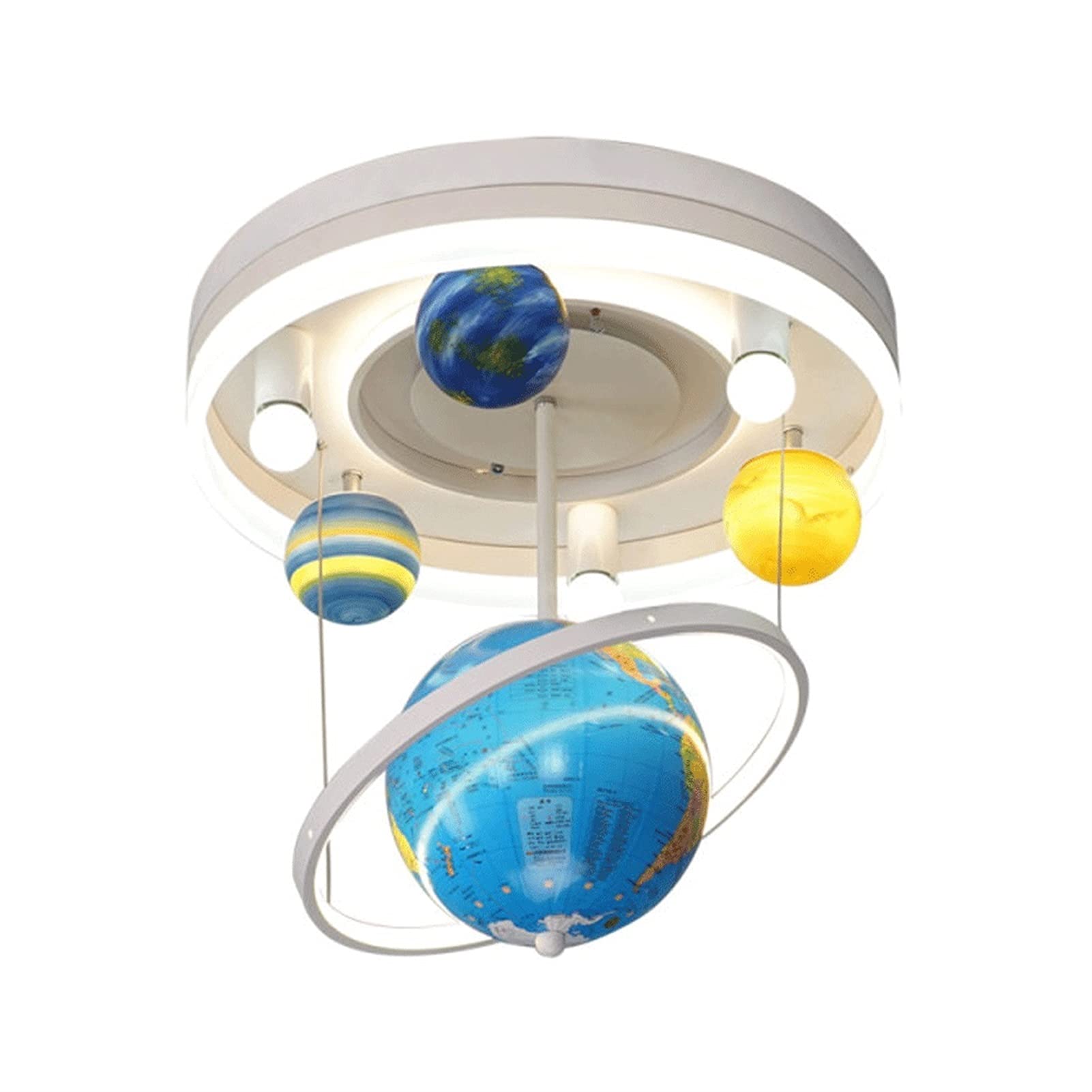 Modern Chandelier for Kids Room - Creative Planetary Globe Ceiling Light Fixture | Unique Boy's Bedroom Lamp with Globe Design | Perfect for Nursery, Children's Bedroom & Playroom Lighting