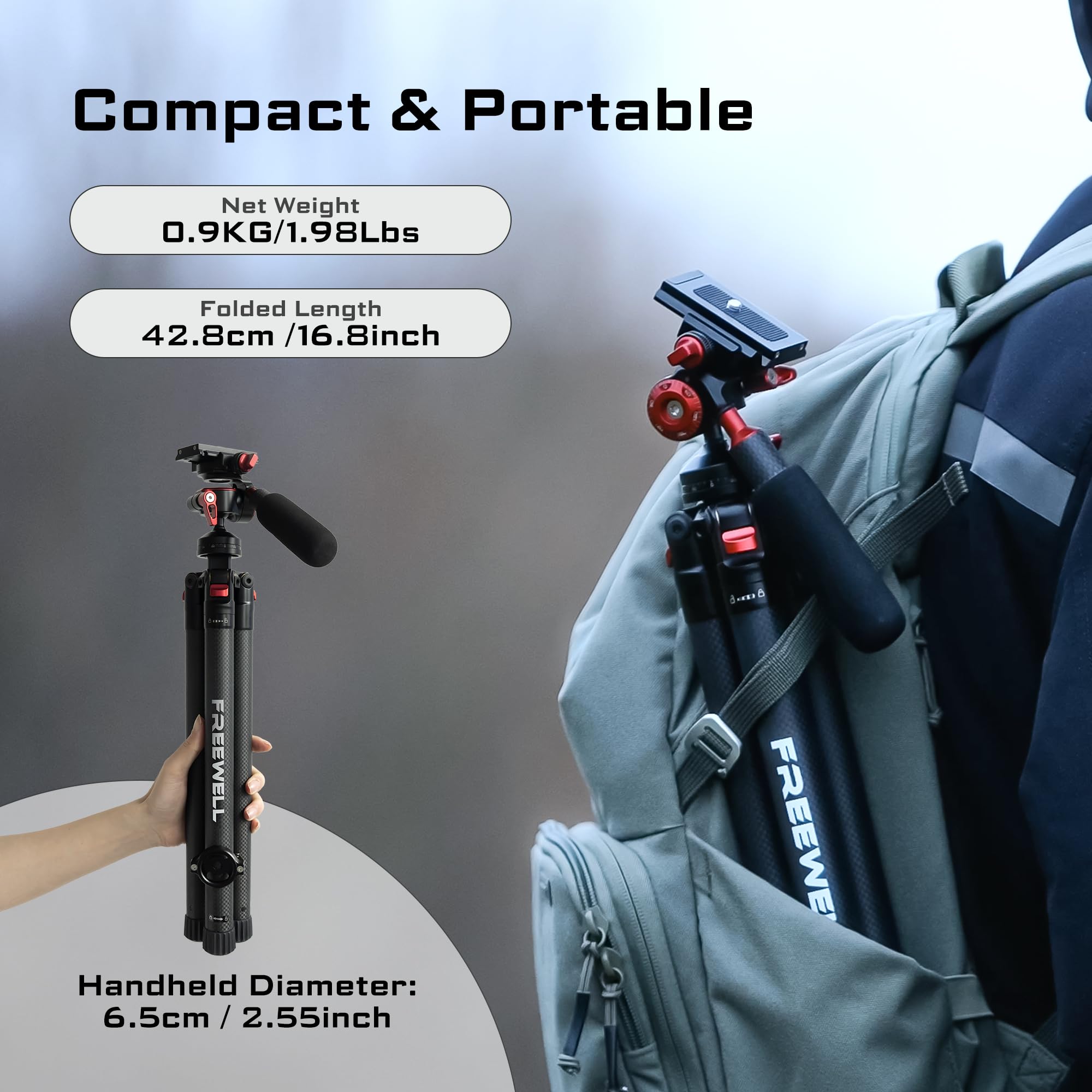 Freewell Carbon Fiber Travel Tripod 59.1