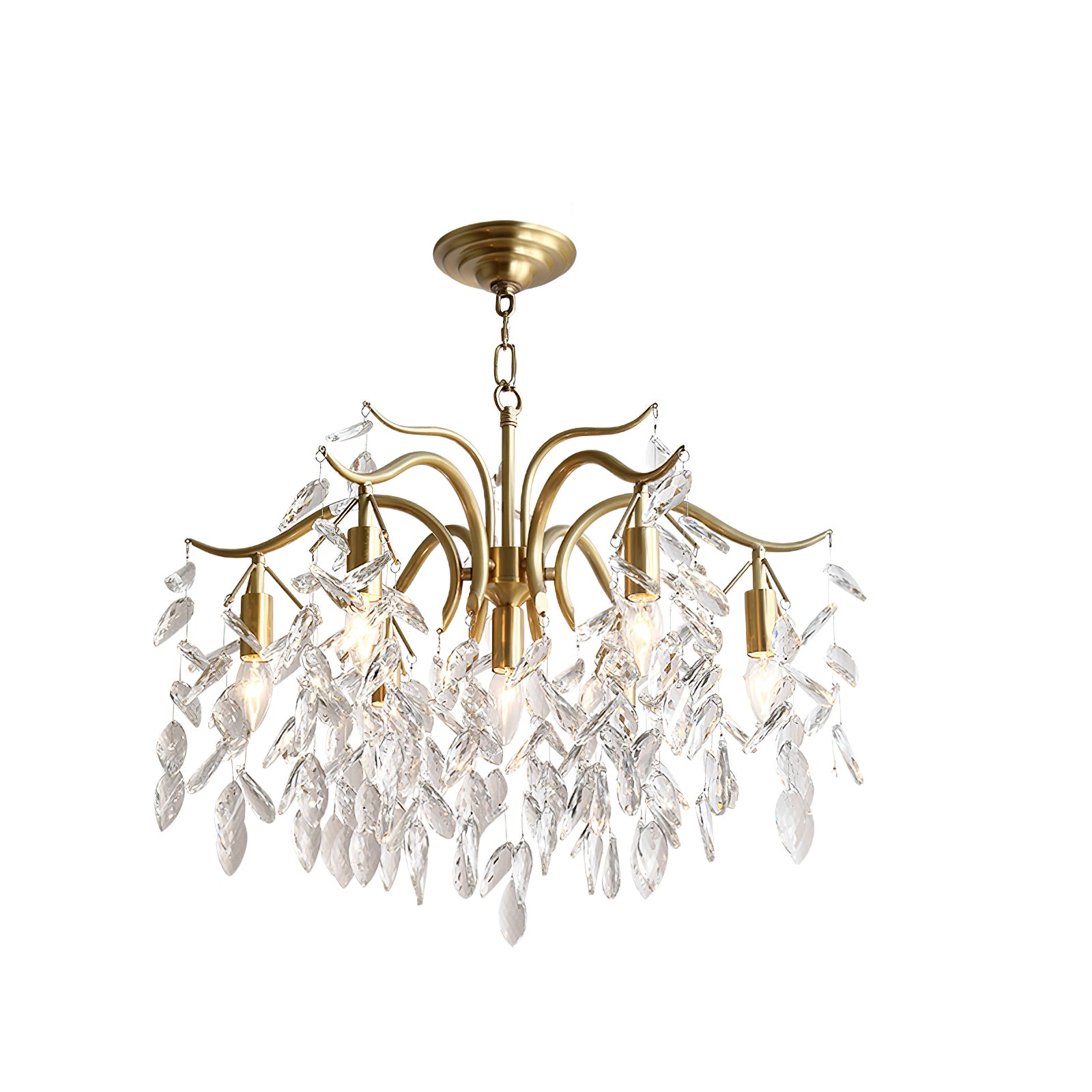 Dorale Chandelier - Modern Crystal Ceiling Light Fixture for Dining Room & Living Room | Elegant Lighting for Home Decor & Wedding Venues