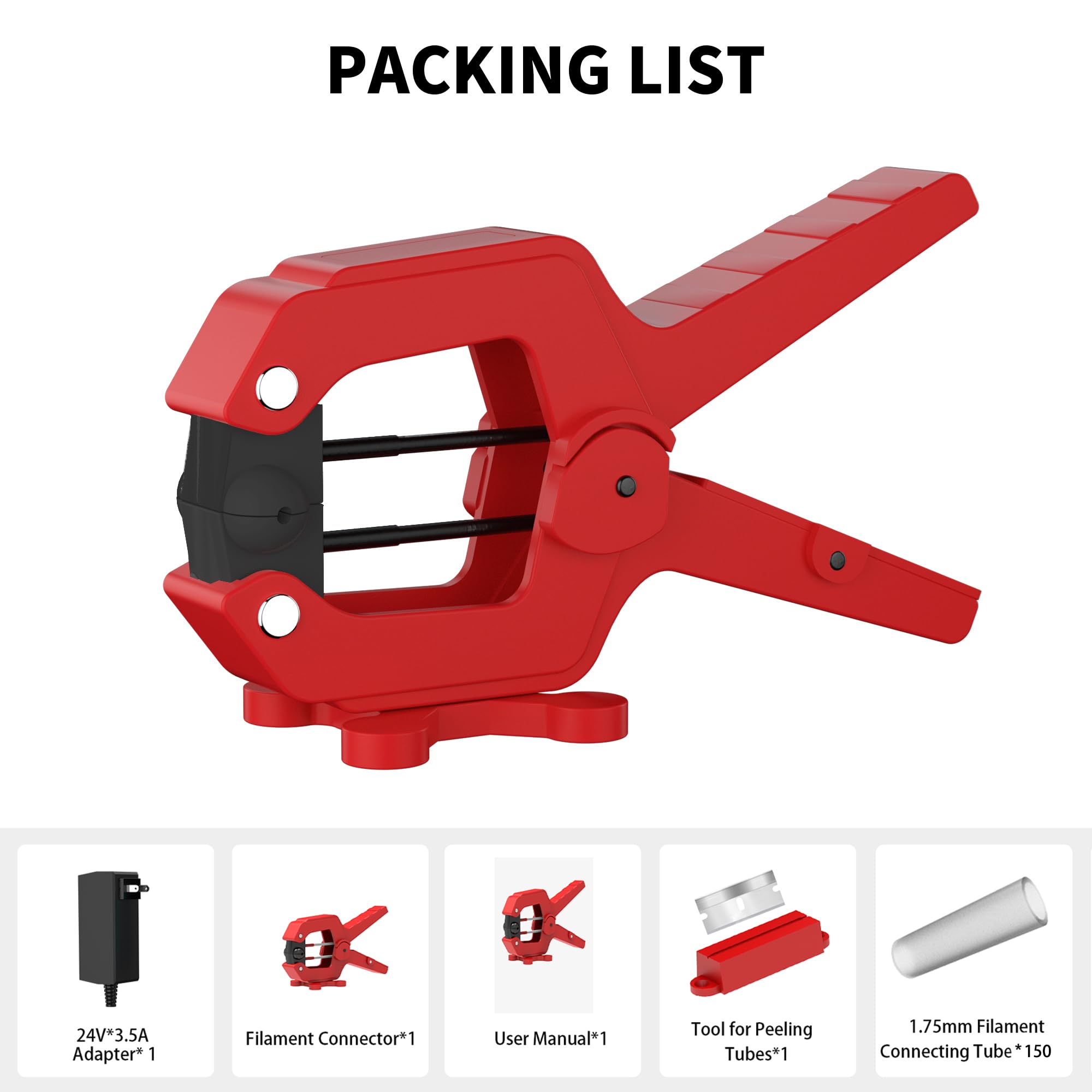 1.75mm Filament Connector - Easy to Use Filament Welder & Splicer for 3D Printers | PLA/ABS/PC/PETG/TPU Filament Fuser Joiner | Perfect for 3D Printing Repairs & Continuous Printing Projects