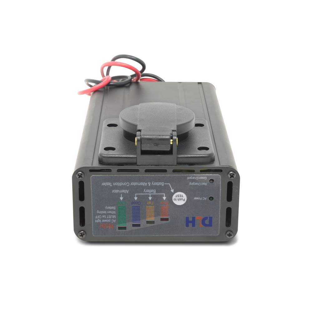 18 Amp 12V Trailer Battery Charger & Tester - Heavy Duty Panel Mount Charging System for RV, Boat, and Marine Batteries - Perfect for Camping, Road Trips, and Off-Grid Power Supply