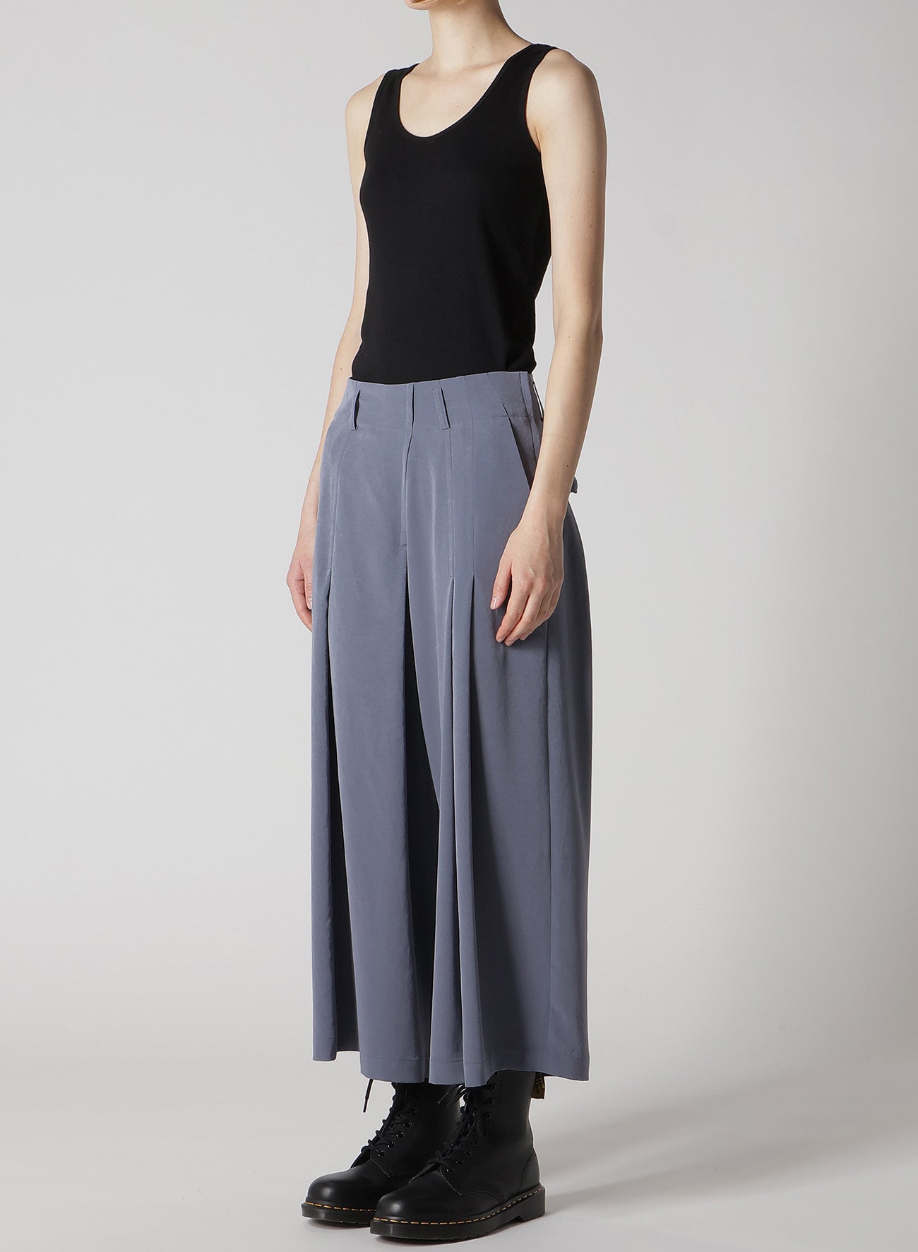 Crepe de Chine Random Tuck Pants for Women - Elegant High Waist Flowy Trousers for Office, Party & Casual Wear | Comfortable & Stylish