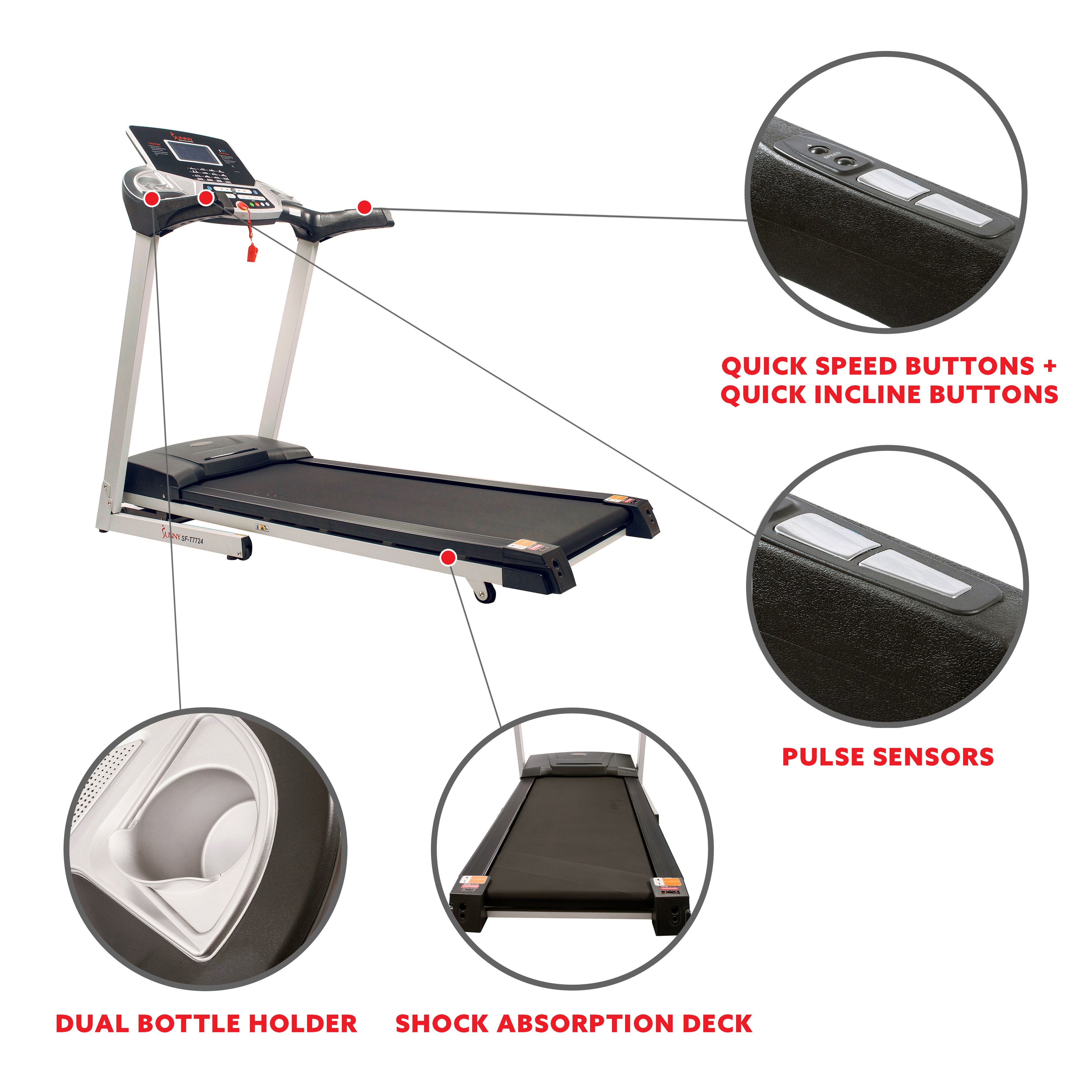 Energy Flex Motorized Treadmill with Automatic Incline - Home Gym Cardio Equipment for Running & Walking Workouts - Perfect for Small Spaces & Home Fitness