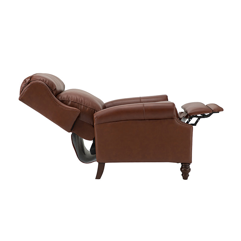 Lucina Genuine Leather Manual Recliner Chair - Handcrafted Premium Leather Living Room Furniture for Relaxation & Comfort - Perfect for Home Theater, Reading Nook, and Office Lounge