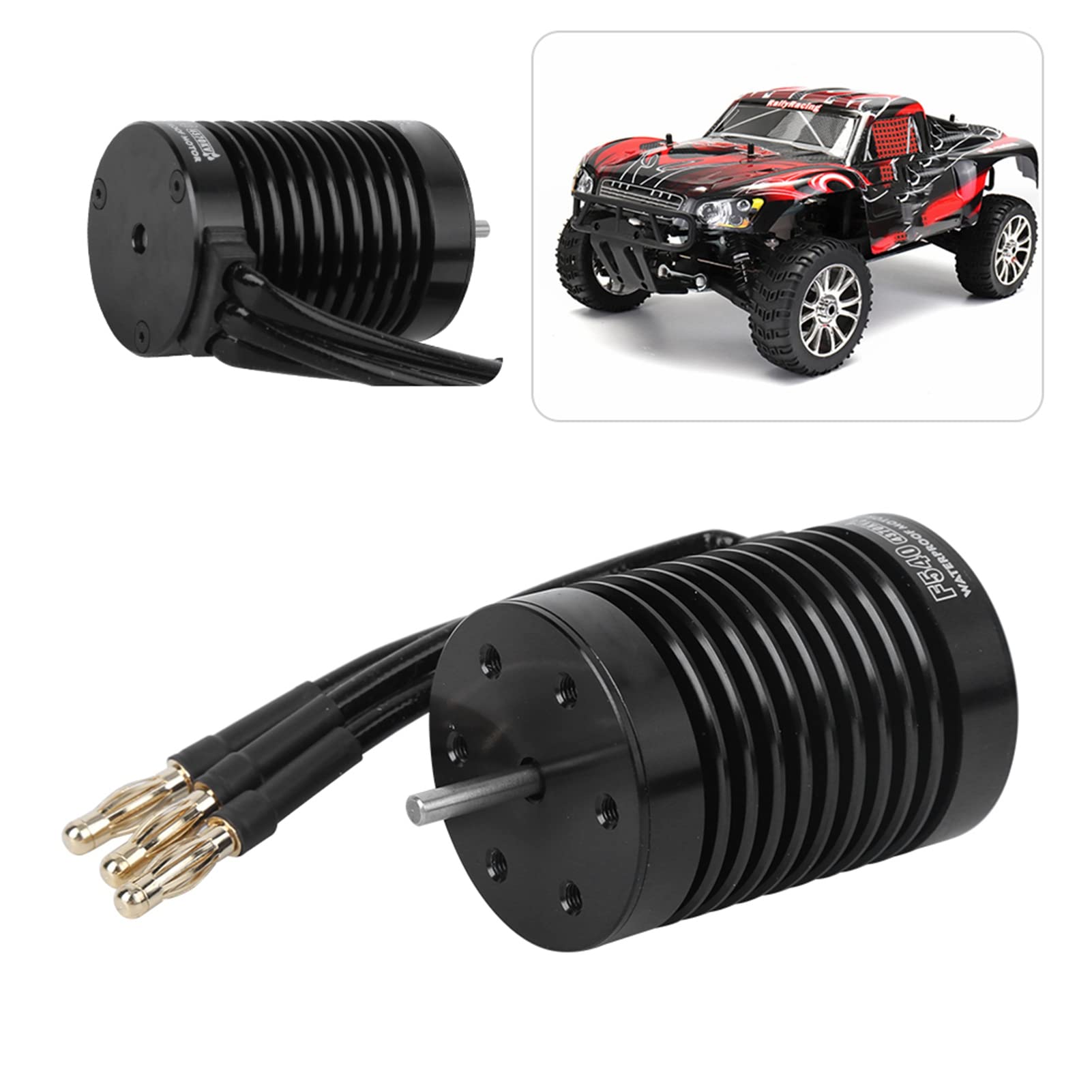VBestLife F540 4-Pole Brushless Motor (4370KV) - High-Speed Upgrade for 1/10 RC Cars, Trucks & Drift Racing - Durable Black Motor Accessory for Hobbyists & Competitive RC Enthusiasts