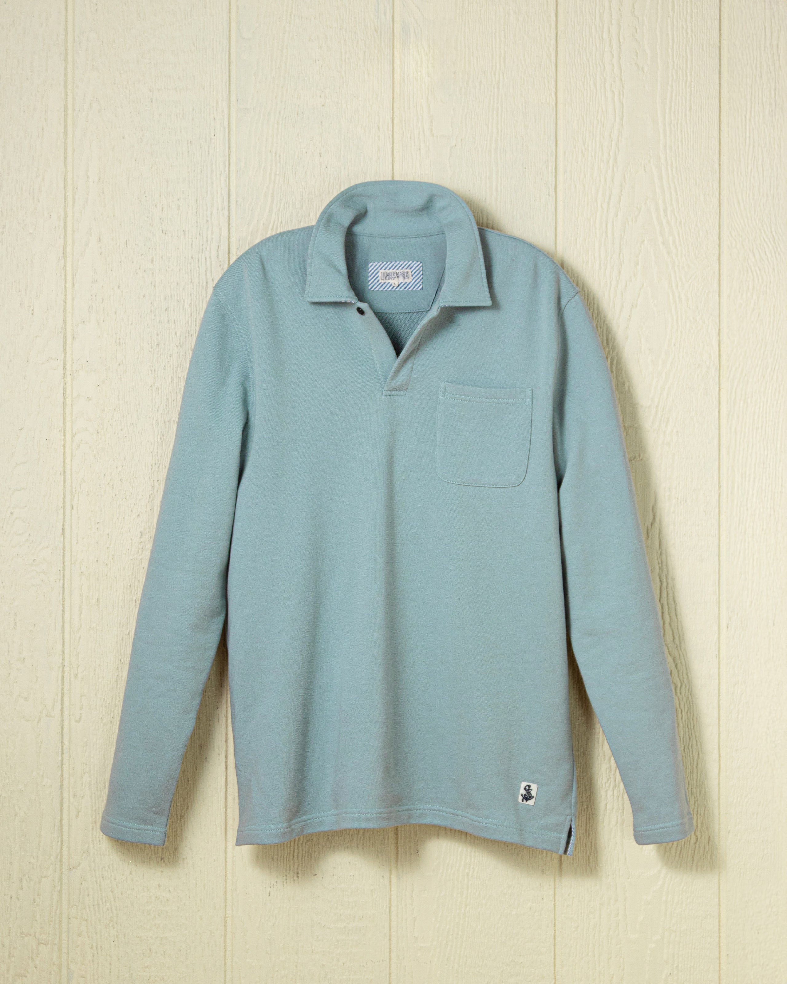 Mist Blue Acadia Polo Shirt for Men - Soft Loopback Terry Fabric - Casual & Comfortable Wear for Golf, Office & Outdoor Activities