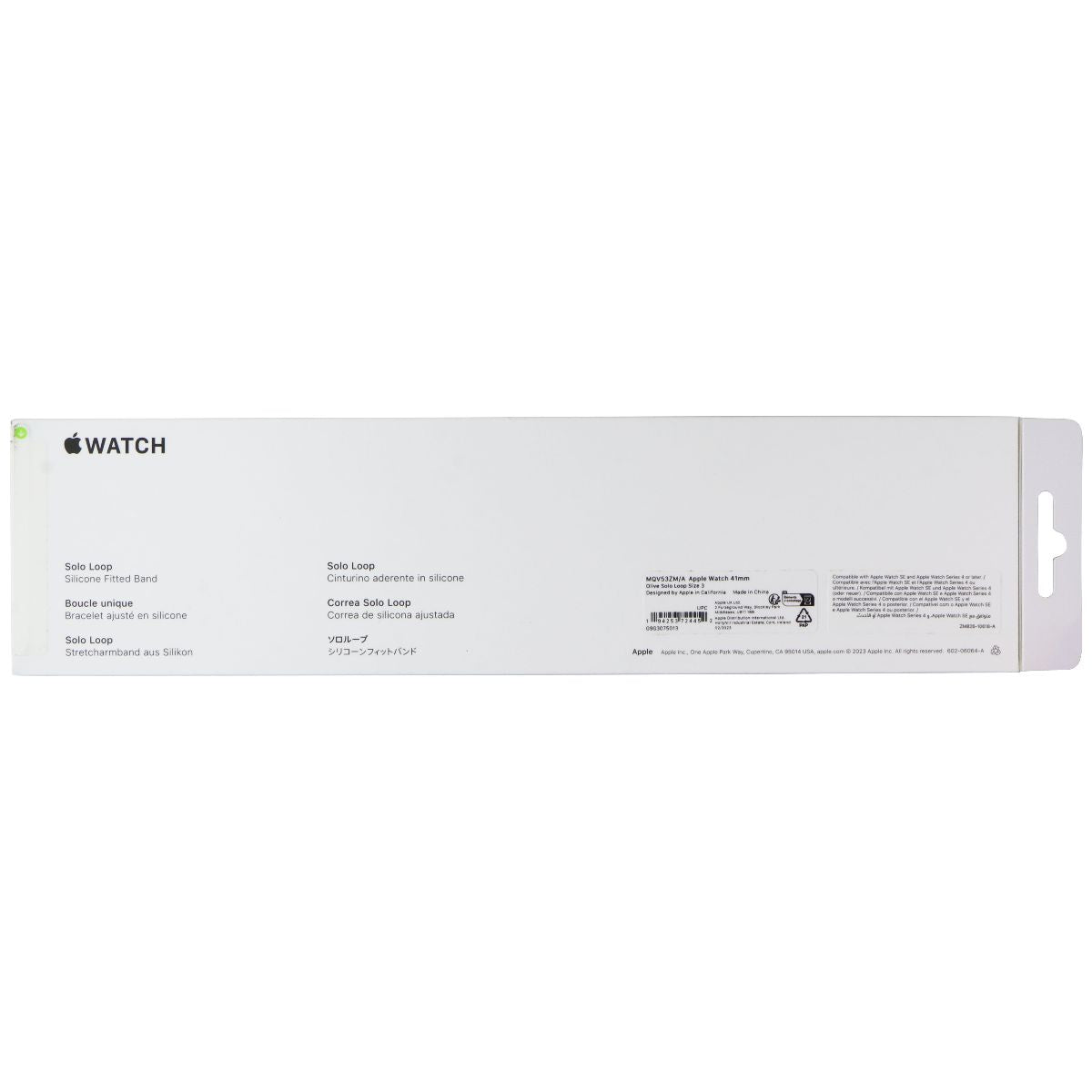 Apple Watch 41mm Solo Loop Band - Compatible with 42mm/41mm/40mm Models, Soft Stretchable Sport Strap, Olive Green, Size 3 - Perfect for Workouts, Running & Everyday Wear