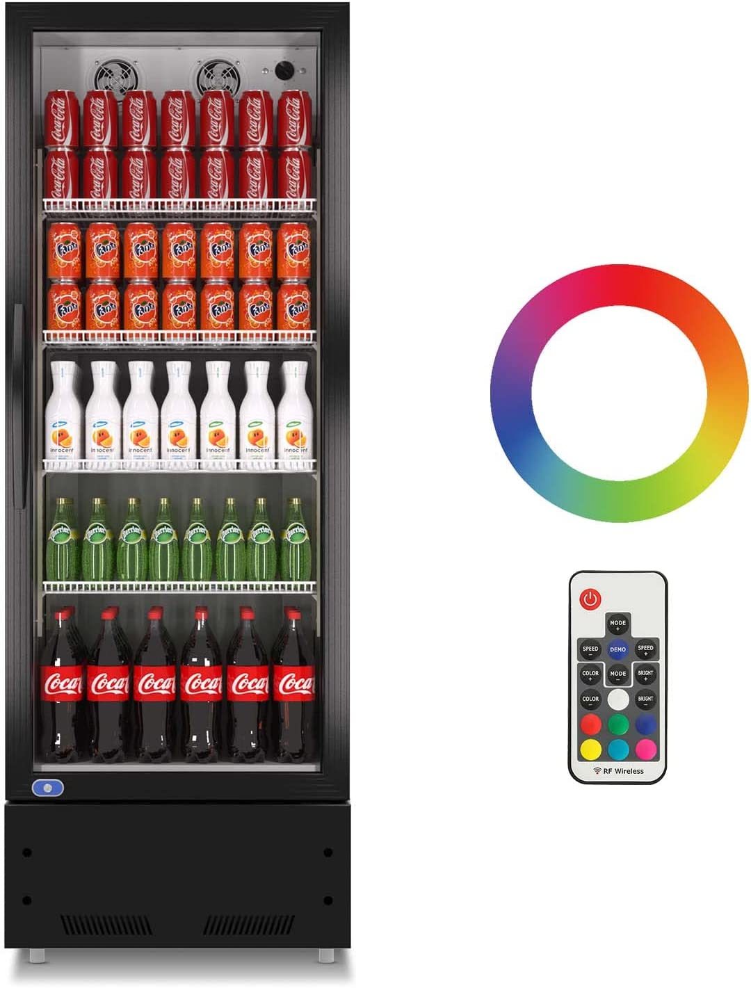 16.5 Cu. Ft Commercial Reach-In Refrigerator - ETL Approved Beverage Cooler with LED Lighting for Restaurants, Bars, Shops & Convenience Stores - Perfect for Chilling Drinks & Displaying Merchandise - Black