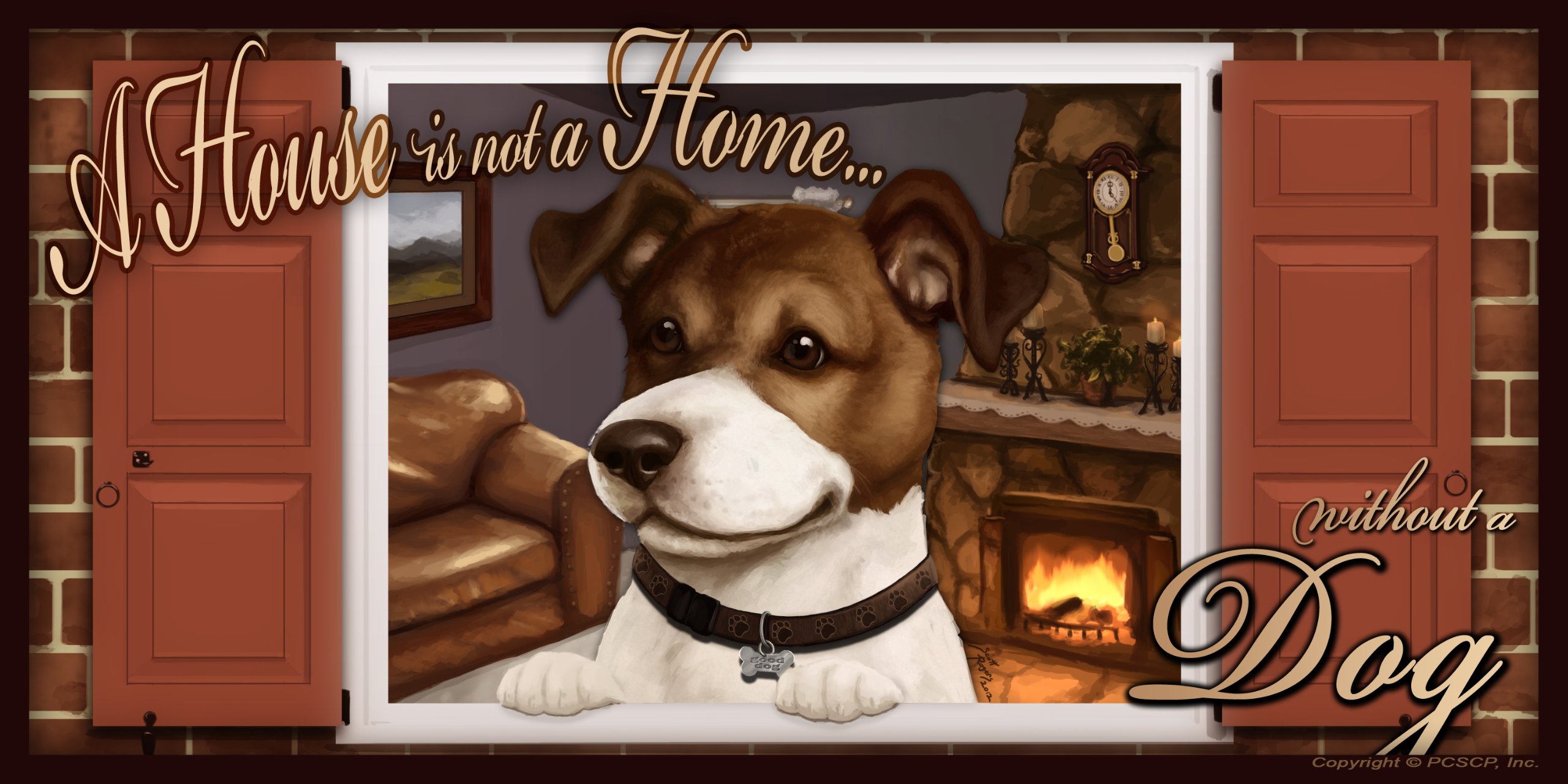 Scott Rogers 'Paws on the Windowsill' Dog Sign Plaque - Home Decor for Pet Lovers - Perfect for Living Room, Bedroom or Front Porch