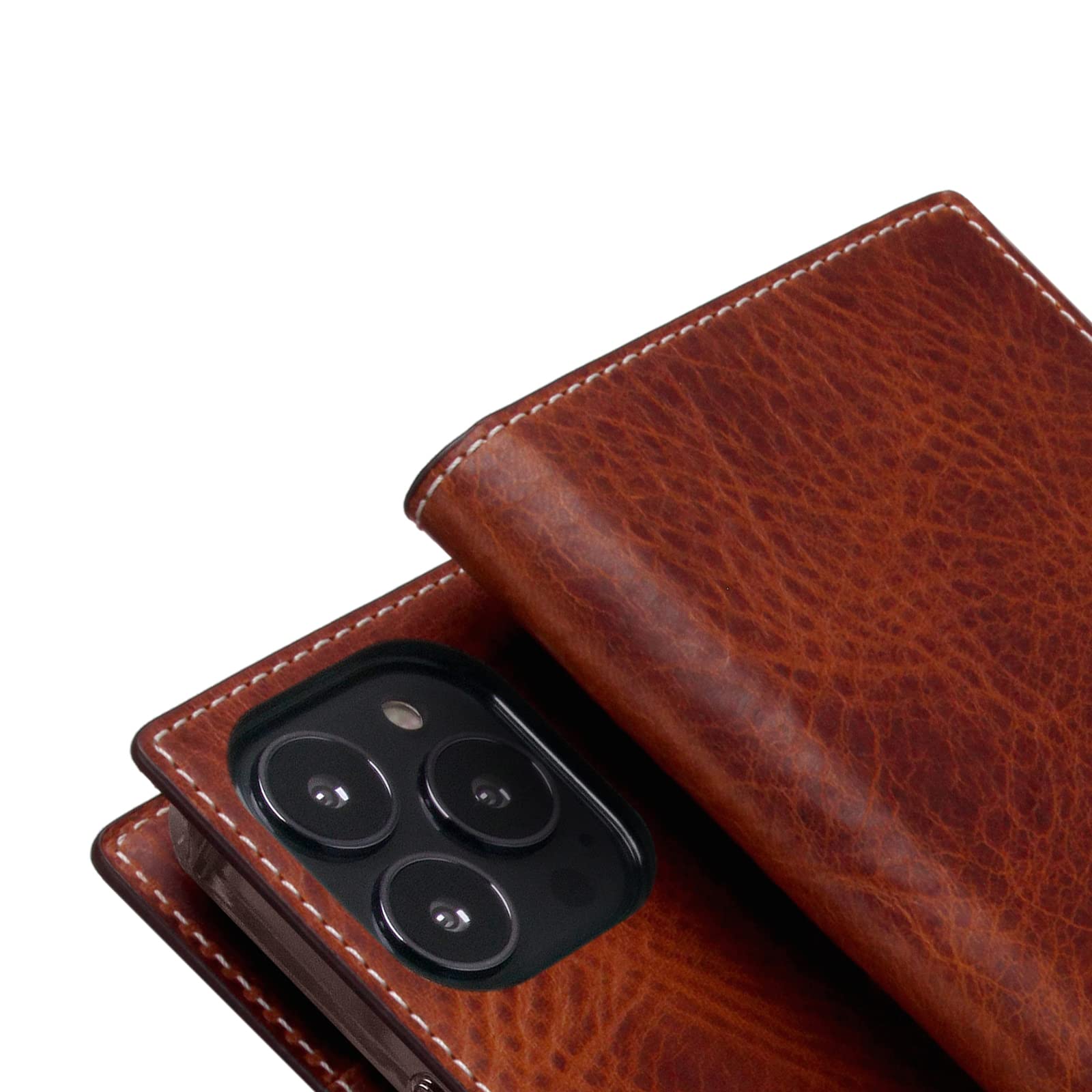 Premium SLG D7 Italian Wax Leather Wallet Case for iPhone 12 Pro Max - Handcrafted Diary Style with Card Slots & Cash Pocket | Luxury Protective Phone Cover for Men & Women | Perfect for Business, Travel & Everyday Use (Brown)